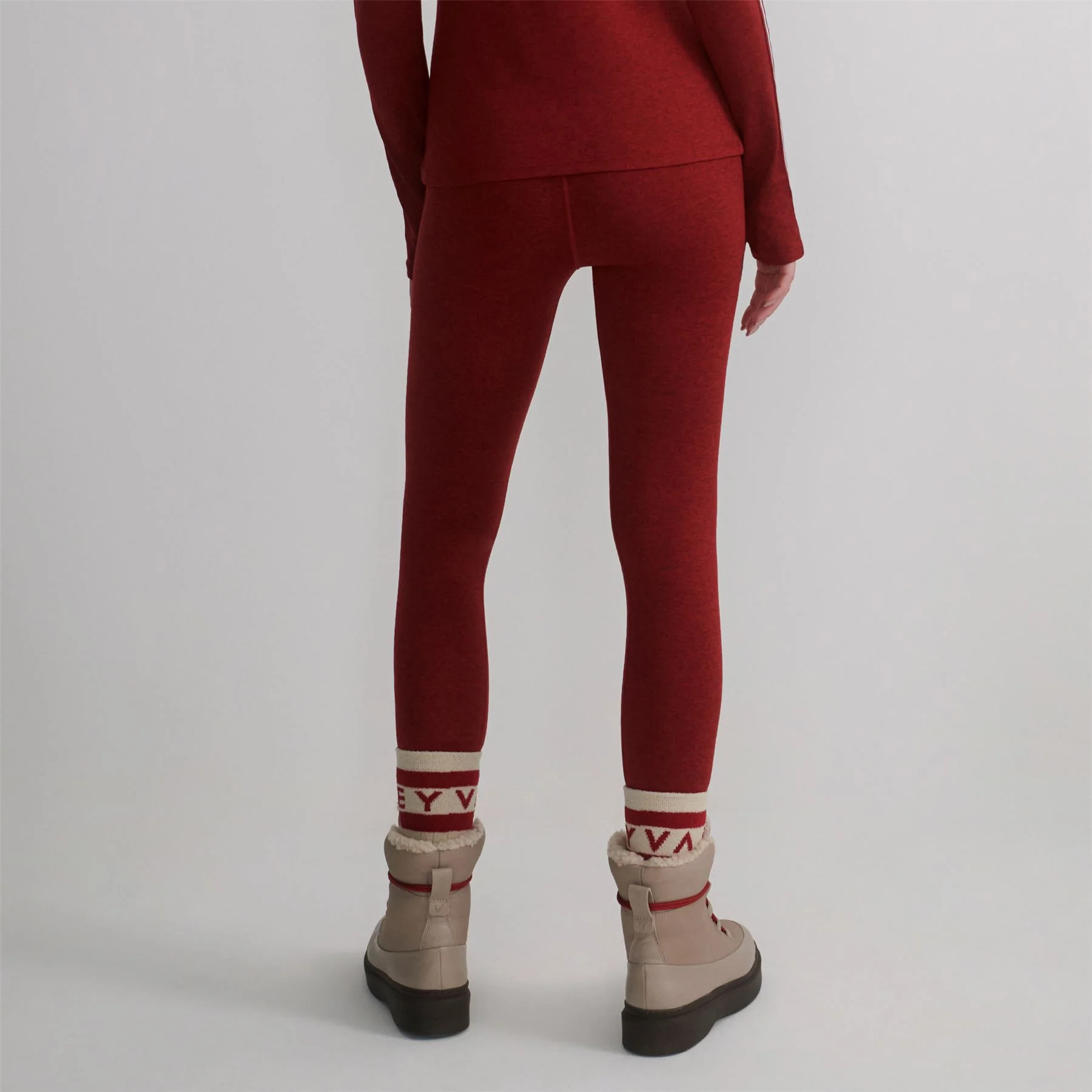 Always Warm Base Layer Leggings Red Dahlia Marl - Image 2