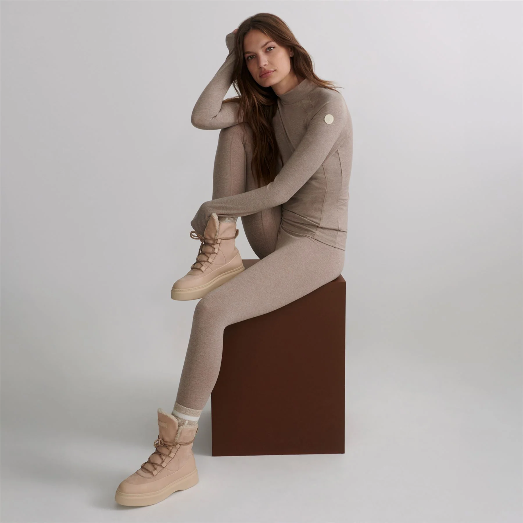 Always Warm Base Layer Leggings Taupe Marl - Image 5