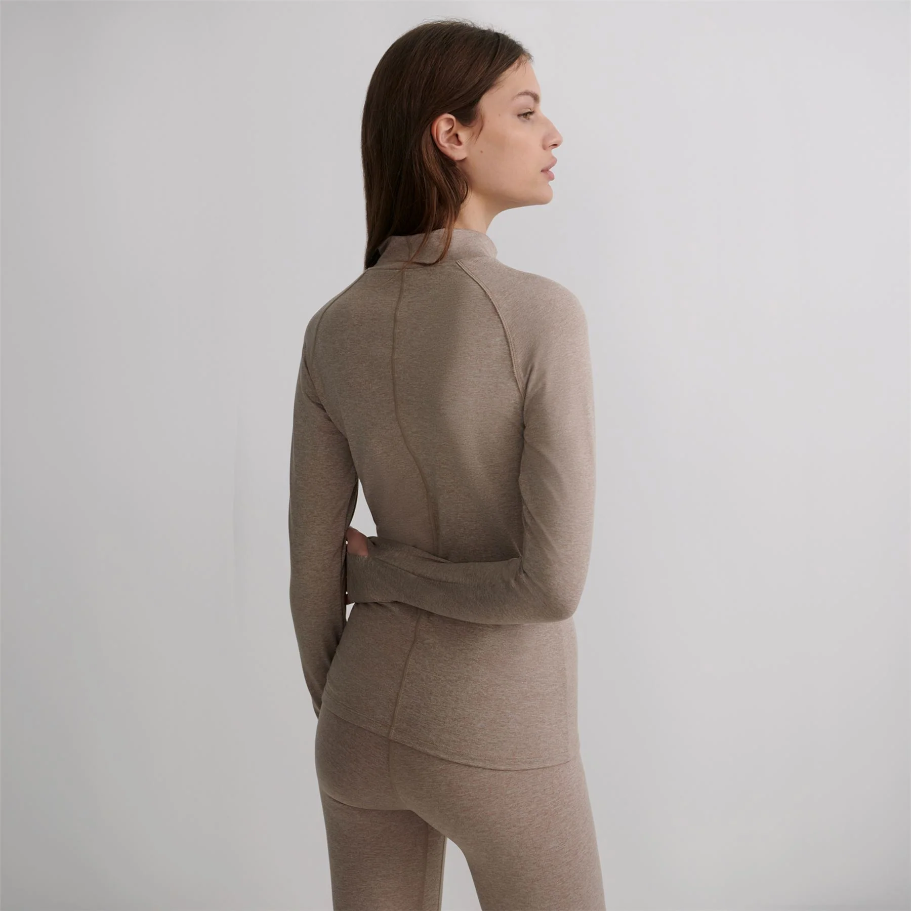 Always Warm Base Layer Top Taupe Marl - Image 2