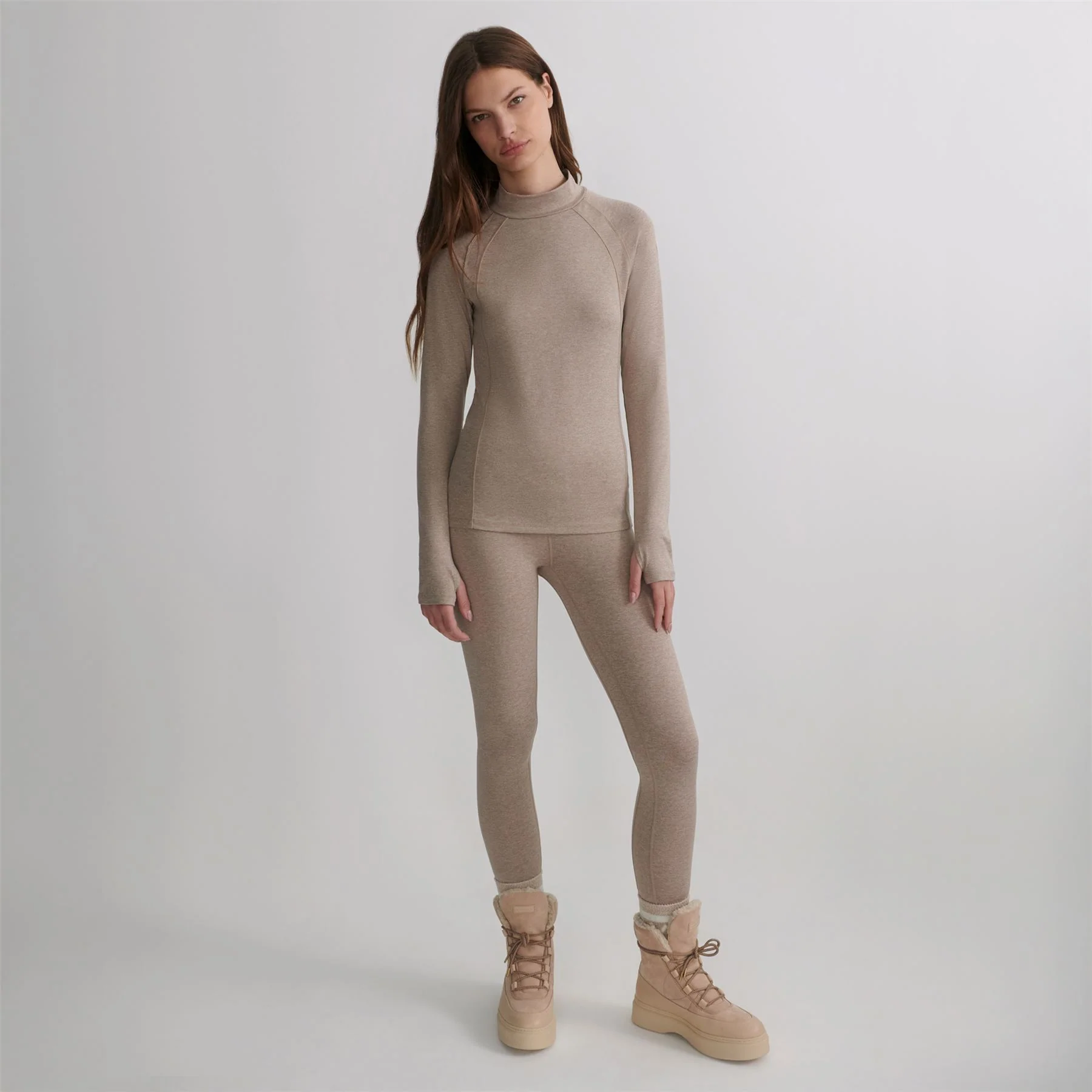 Always Warm Base Layer Top Taupe Marl - Image 3