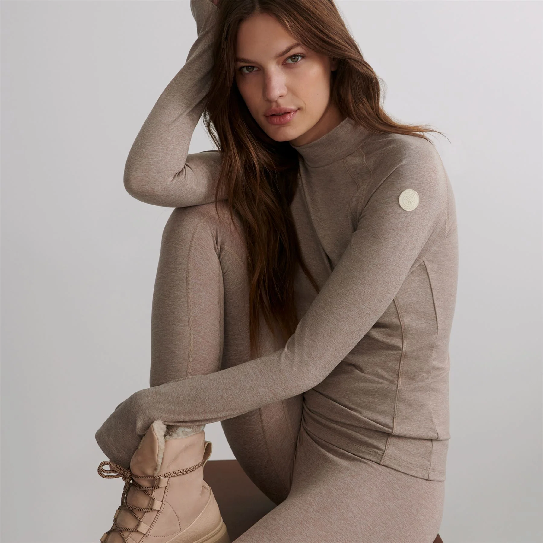 Always Warm Base Layer Top Taupe Marl - Image 5