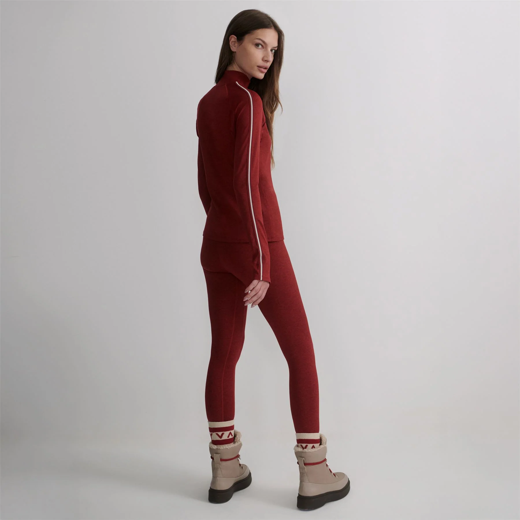 Always Warm Mock Neck Base Layer Red Dahlia Marl - Image 3