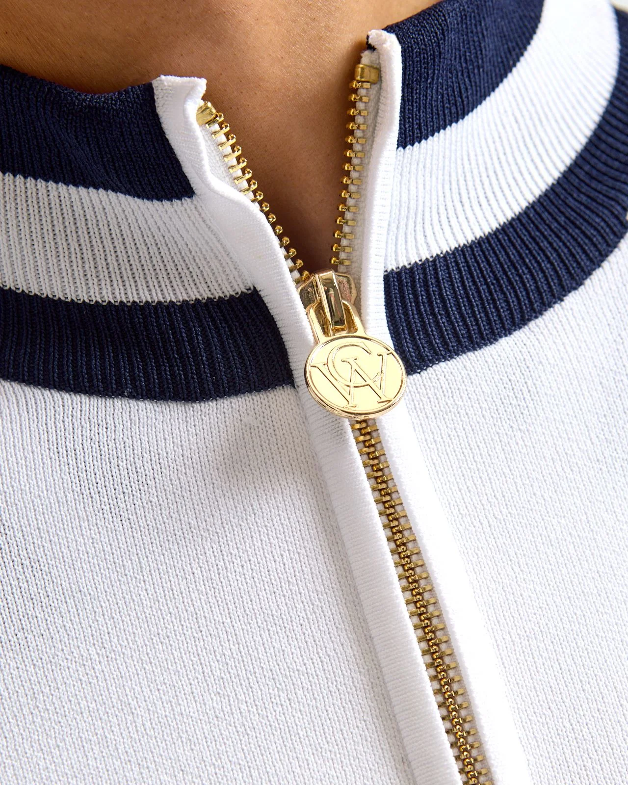 Anne Cardigan White/Legacy Navy - Image 5