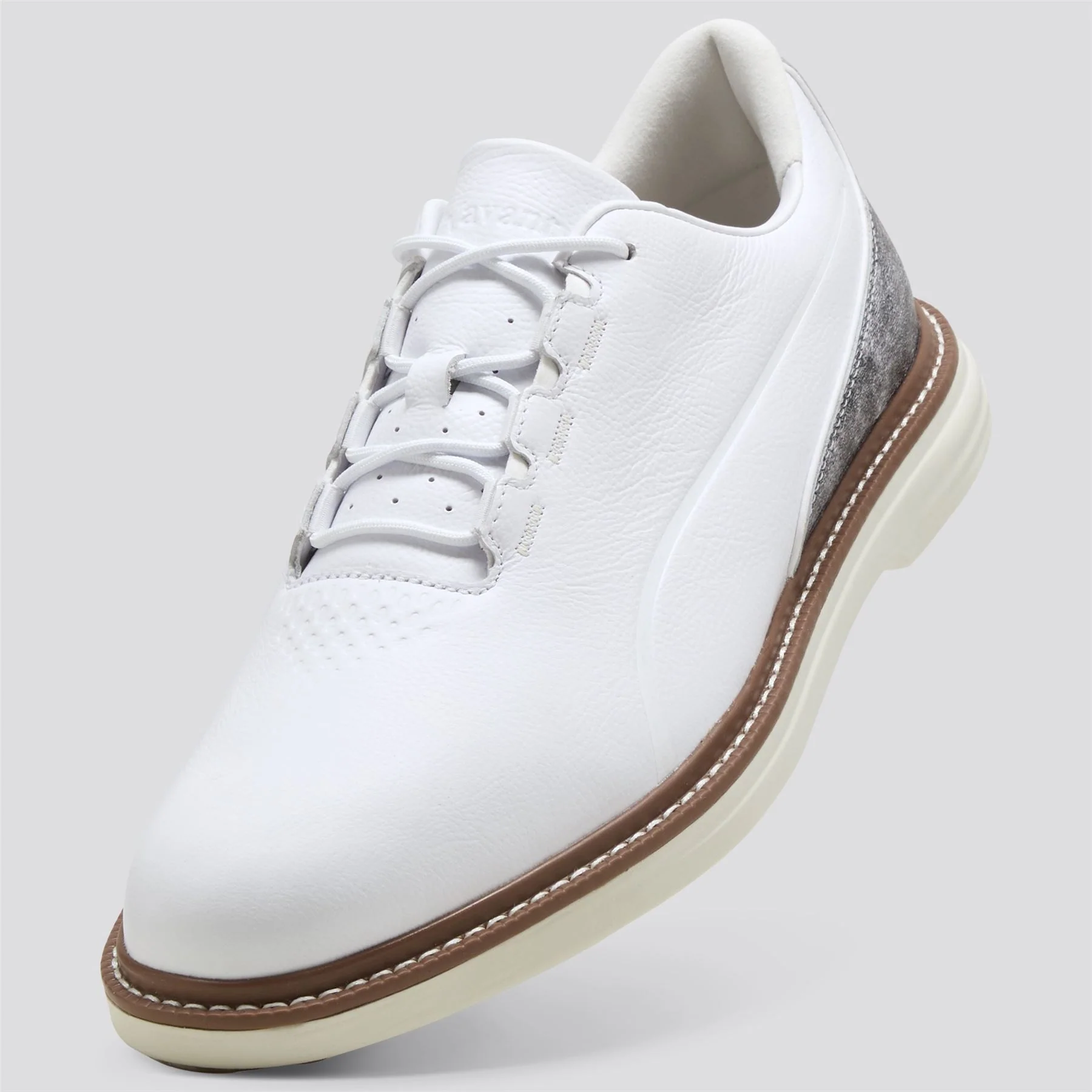 Avant Tour Spiked Golf Shoe White/Brown Mushroom - Image 3