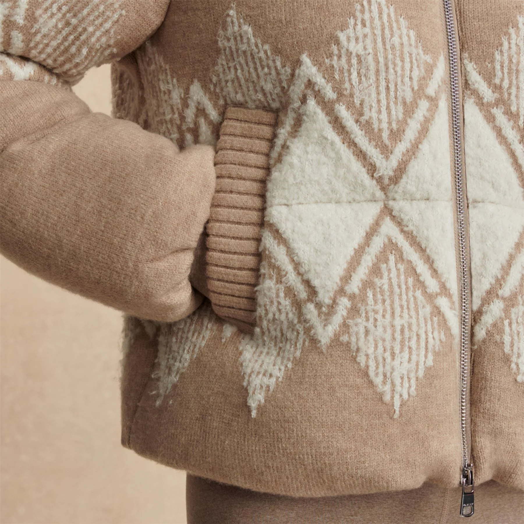 Belinda Knit Puffer Light Taupe - Image 6