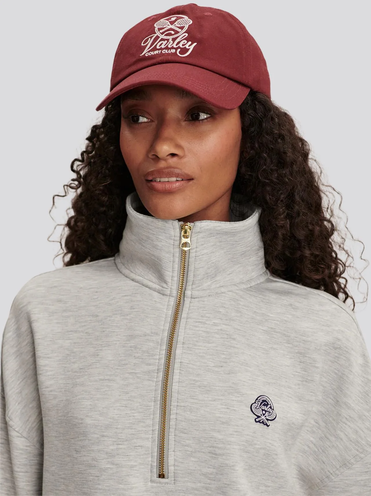 Bertie Half Zip Sweat Light Grey Marl - Image 6