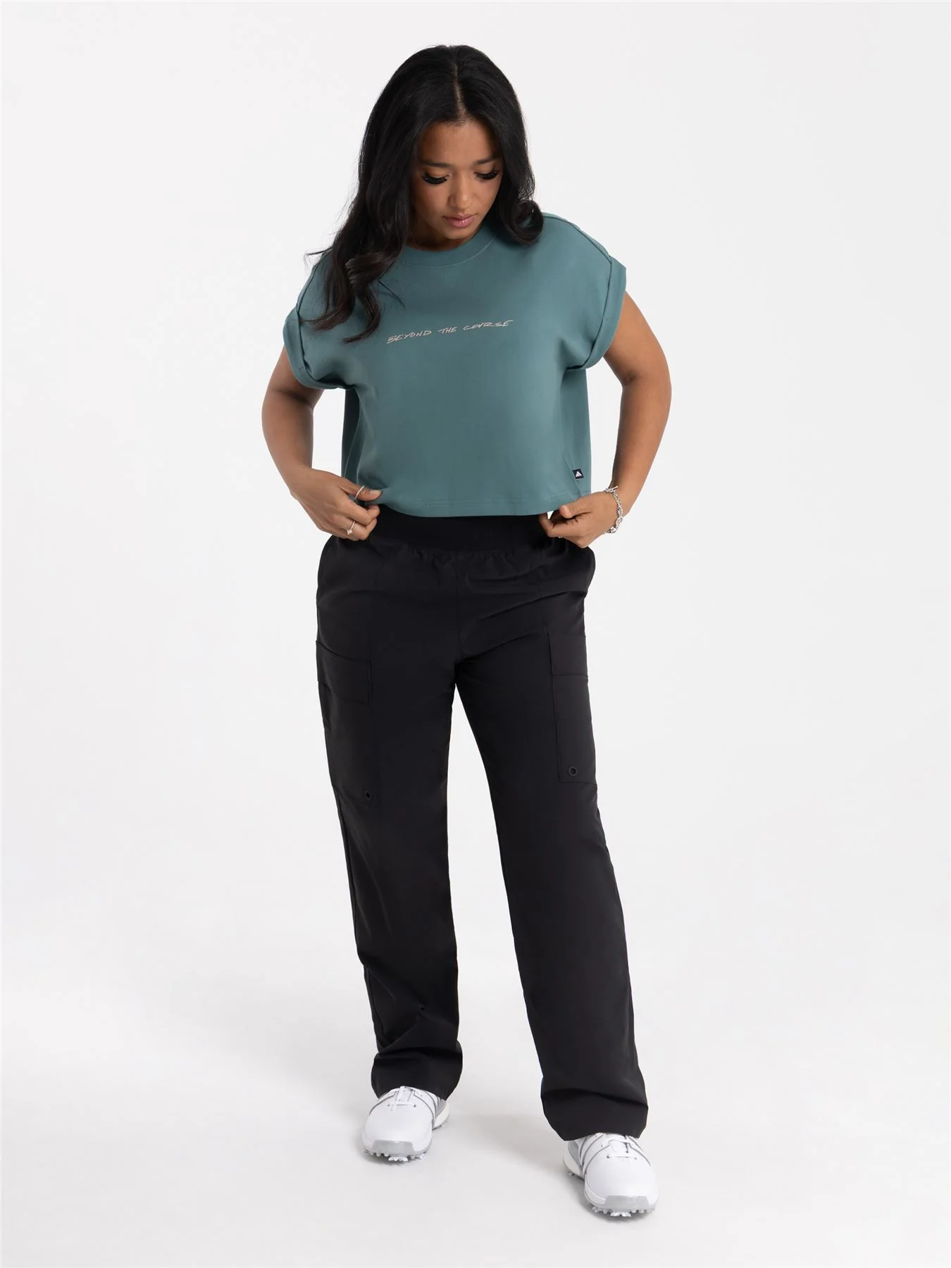 Beyond The Course Twistweave Lined Cargo Trousers Black - Image 3