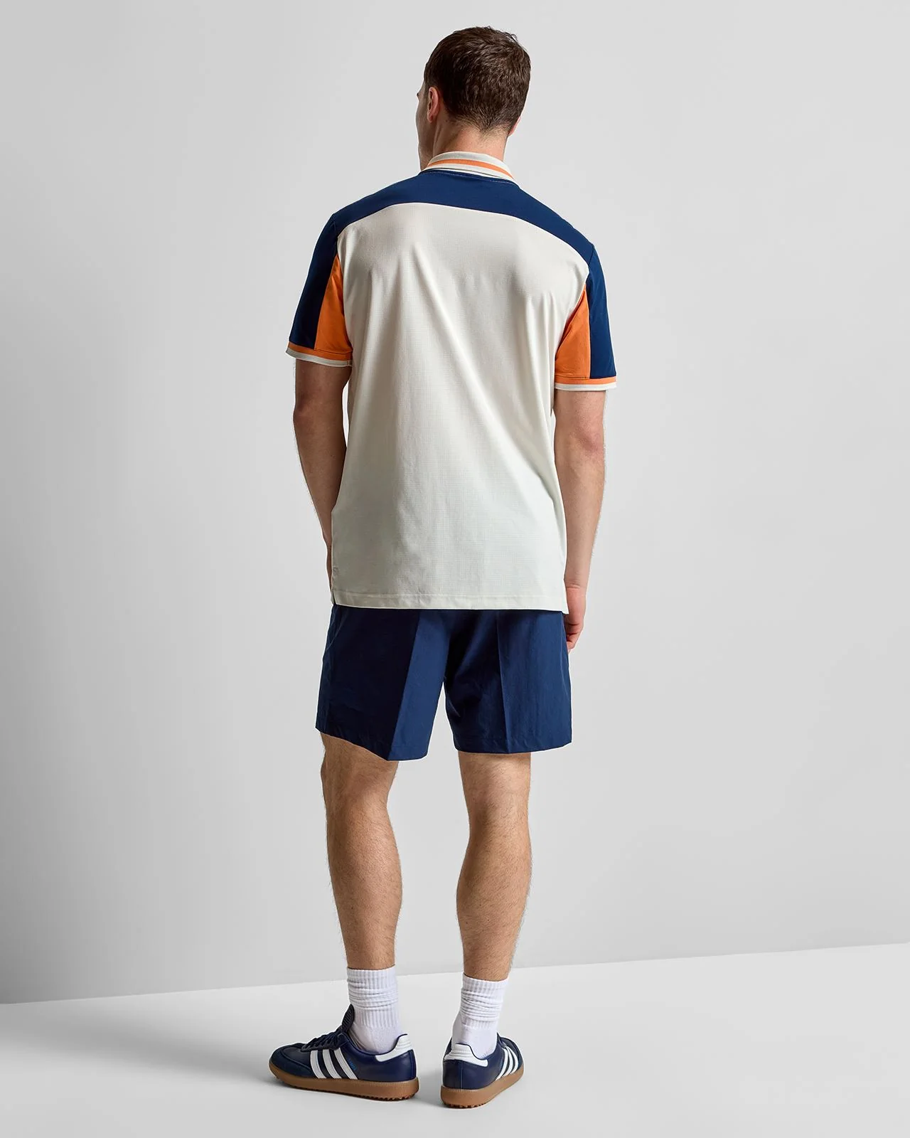 Beyond The Course Vent Twistknit Polo Orbit Grey/Collegiate Navy - Image 4