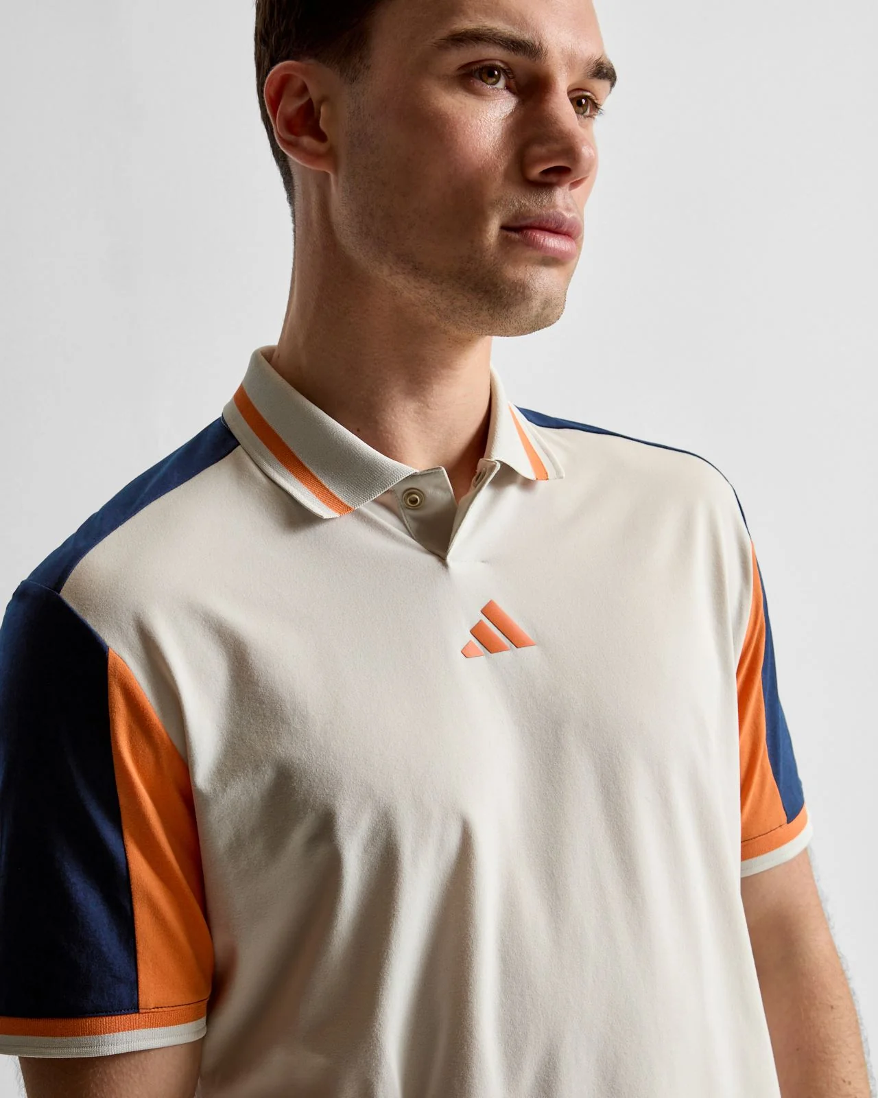 Beyond The Course Vent Twistknit Polo Orbit Grey/Collegiate Navy - Image 5