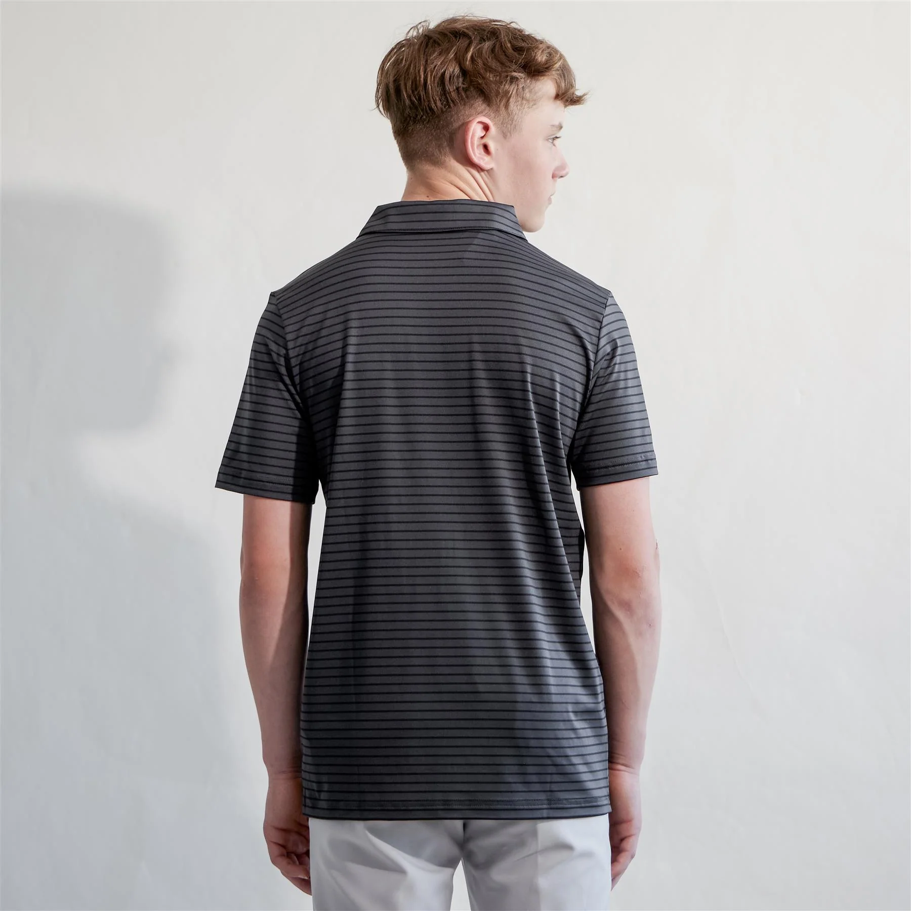 Boys Climacool Striped Polo Black - Image 3