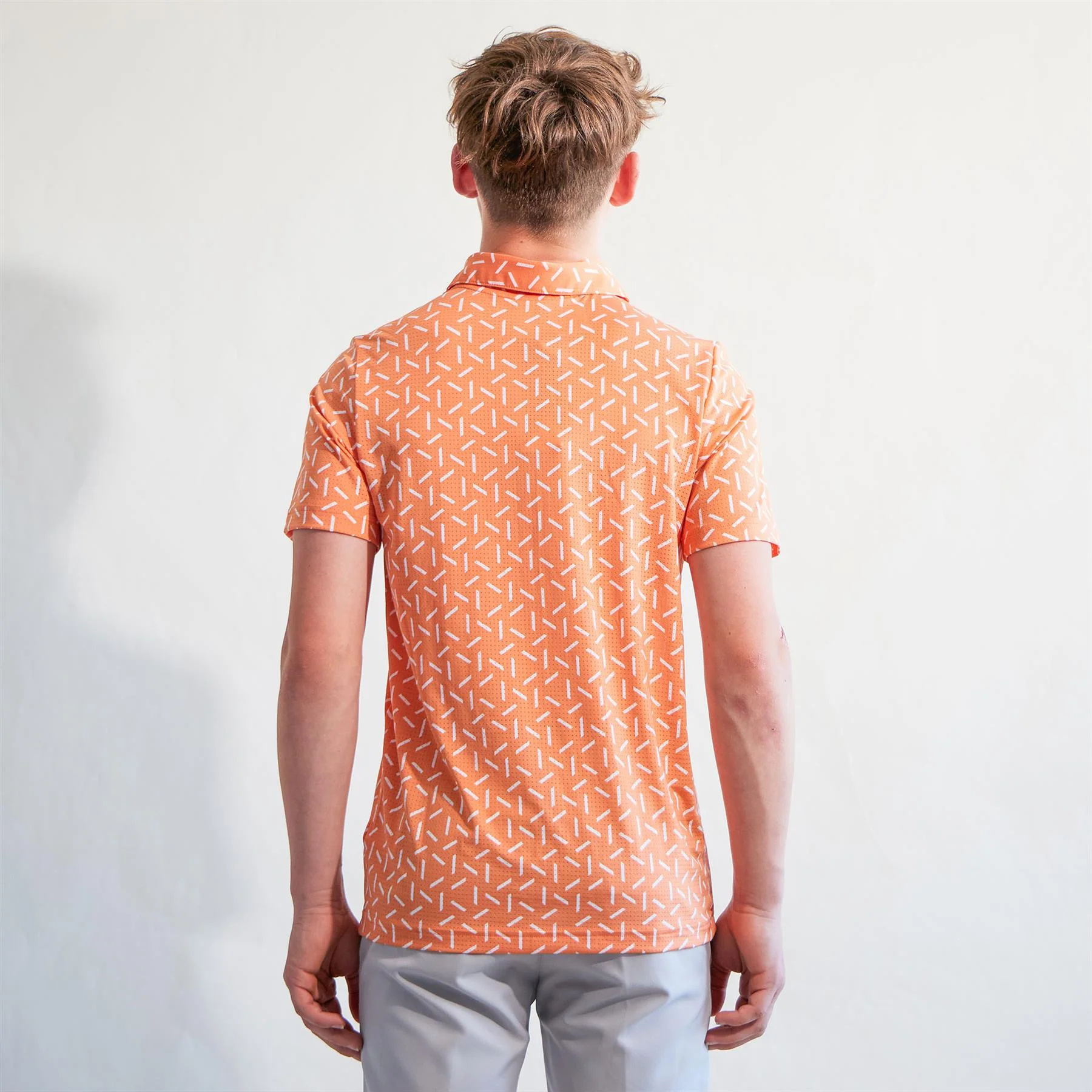 Boys Climacool Ultimate365 Printed Mesh Polo Dusky Orange - Image 3