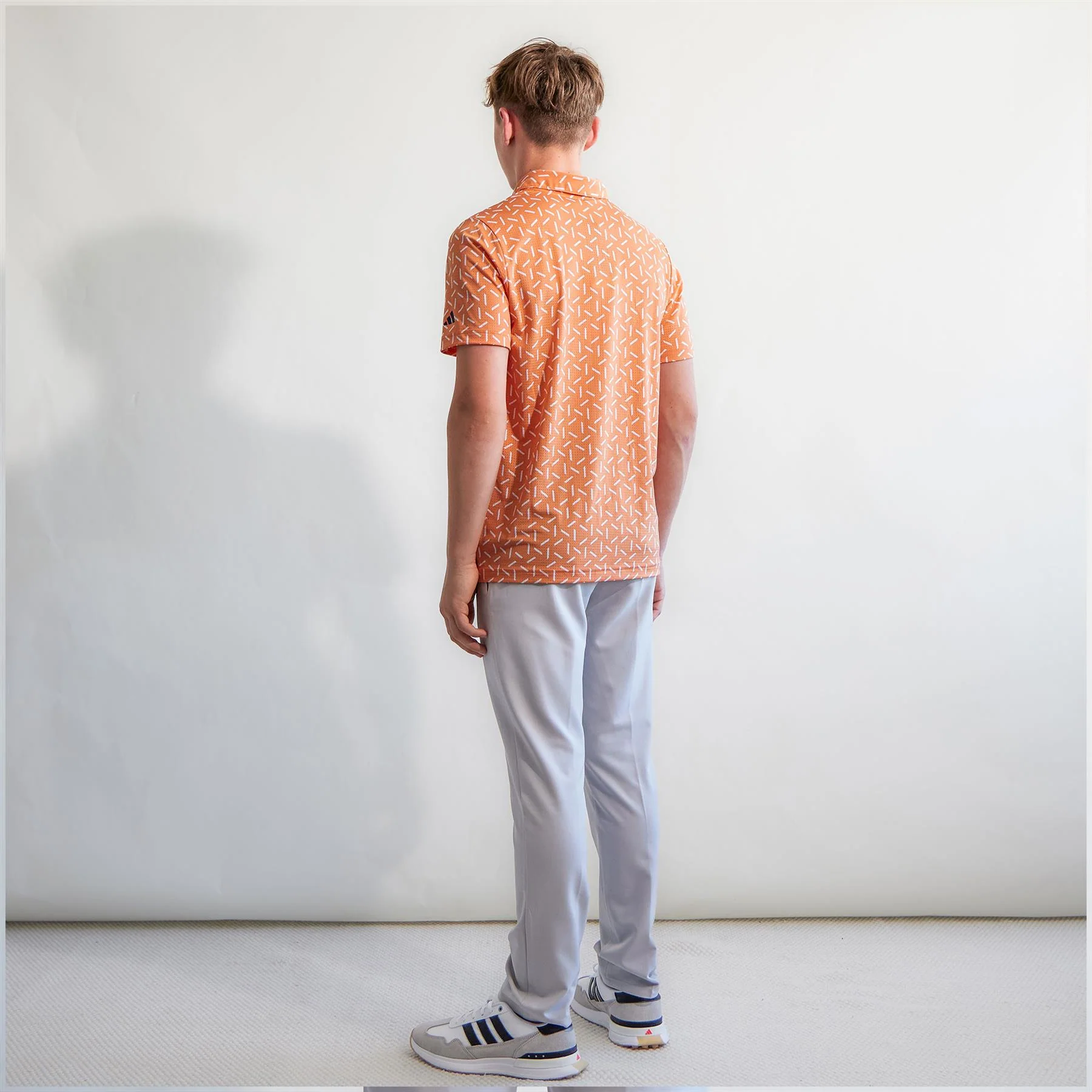 Boys Climacool Ultimate365 Printed Mesh Polo Dusky Orange - Image 4