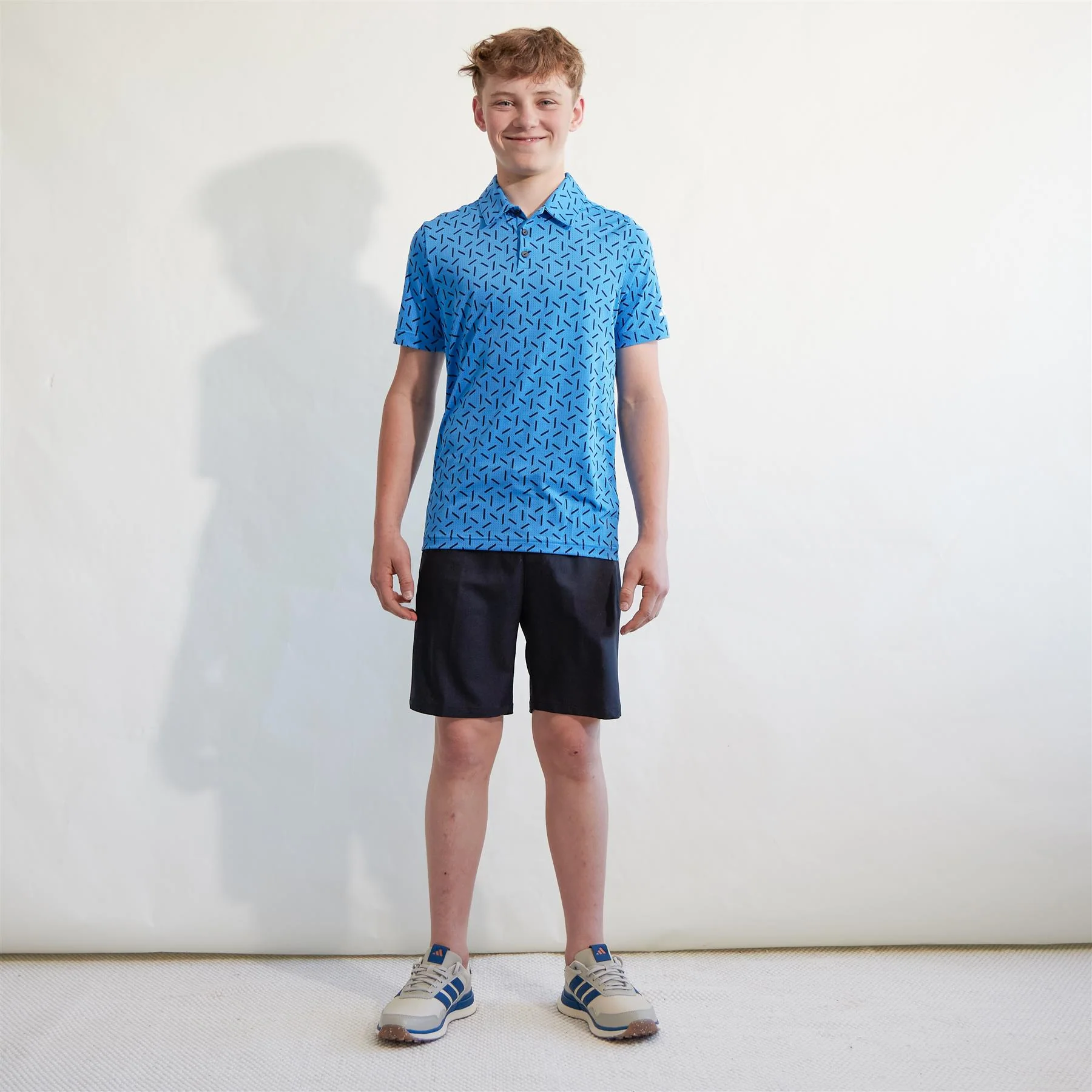 Boys Climacool Ultimate365 Printed Mesh Polo Lucid Ray Blue - Image 2