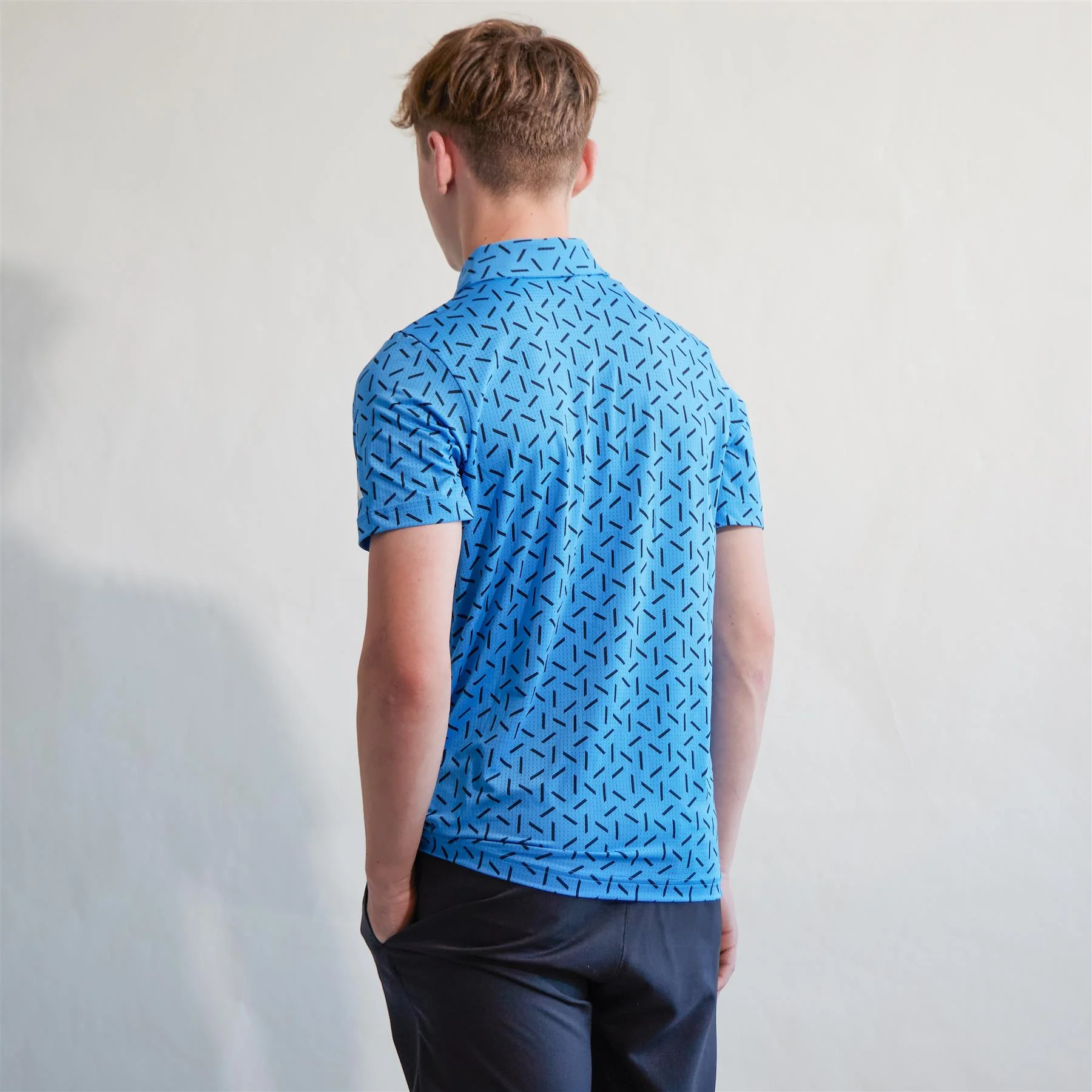Boys Climacool Ultimate365 Printed Mesh Polo Lucid Ray Blue - Image 3