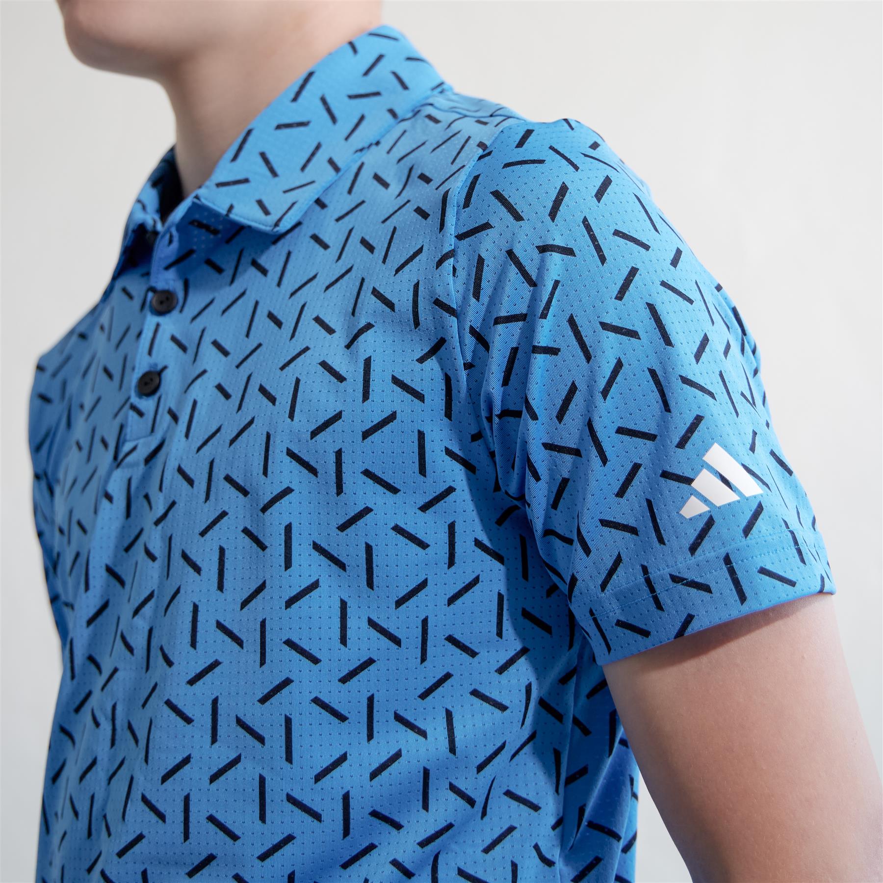 Boys Climacool Ultimate365 Printed Mesh Polo Lucid Ray Blue - Image 5