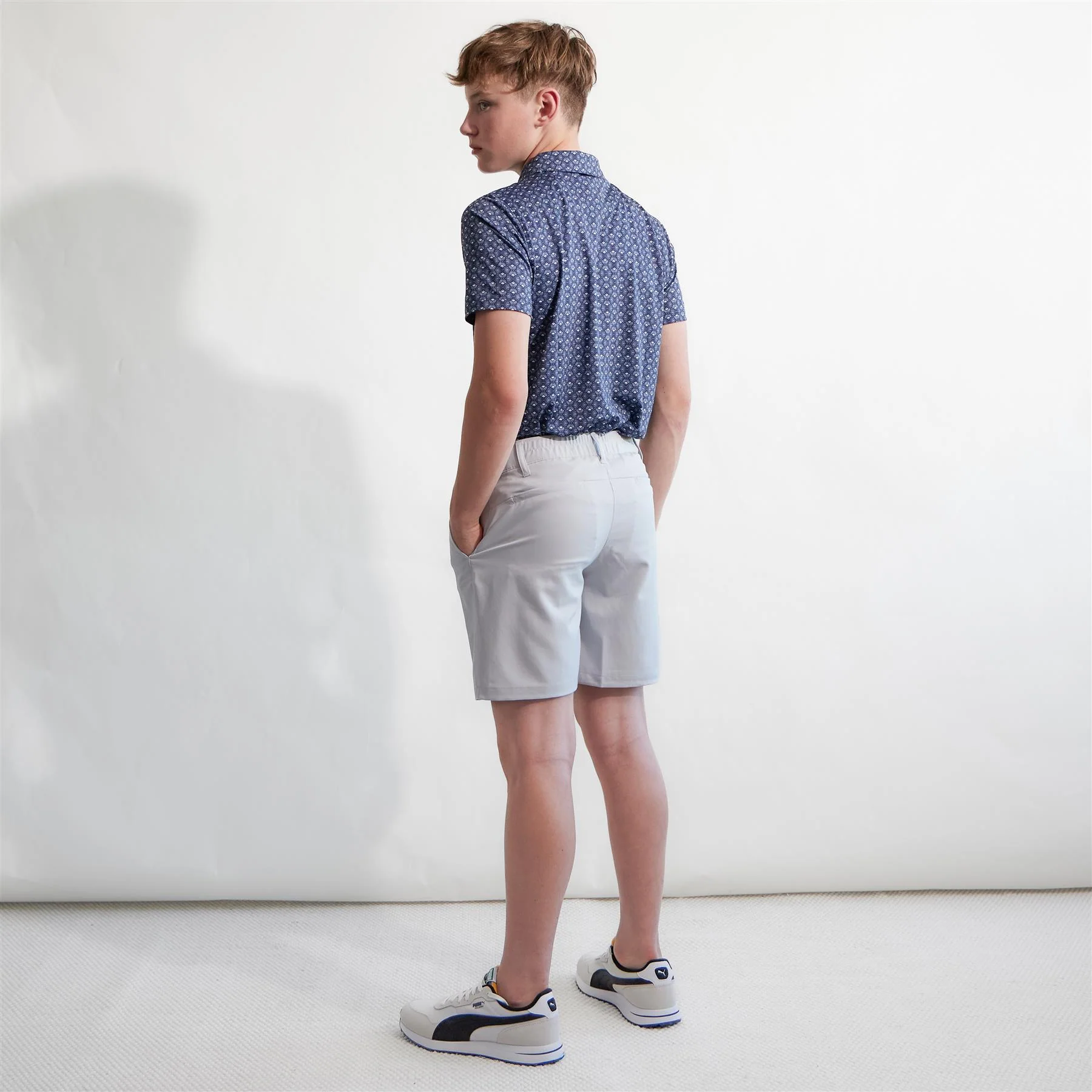 Boys Golf Shorts Platino Gray - Image 4