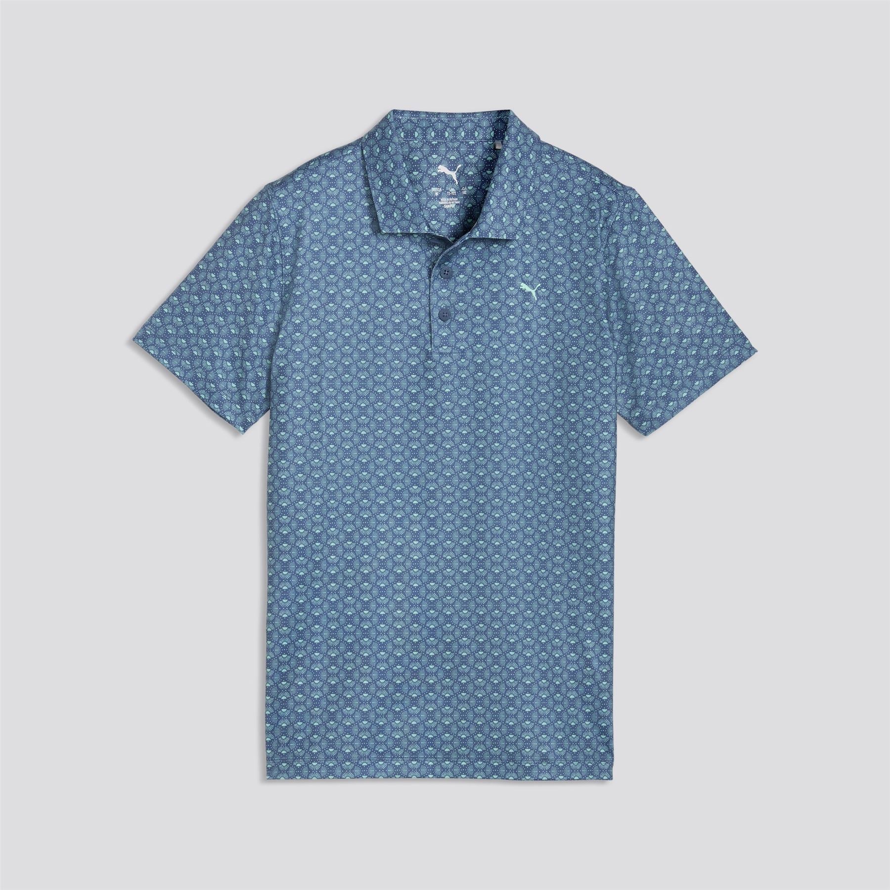 Boys Mattr Scallop Polo Shirt Dark Indigo/Mint Jelly - Image 6