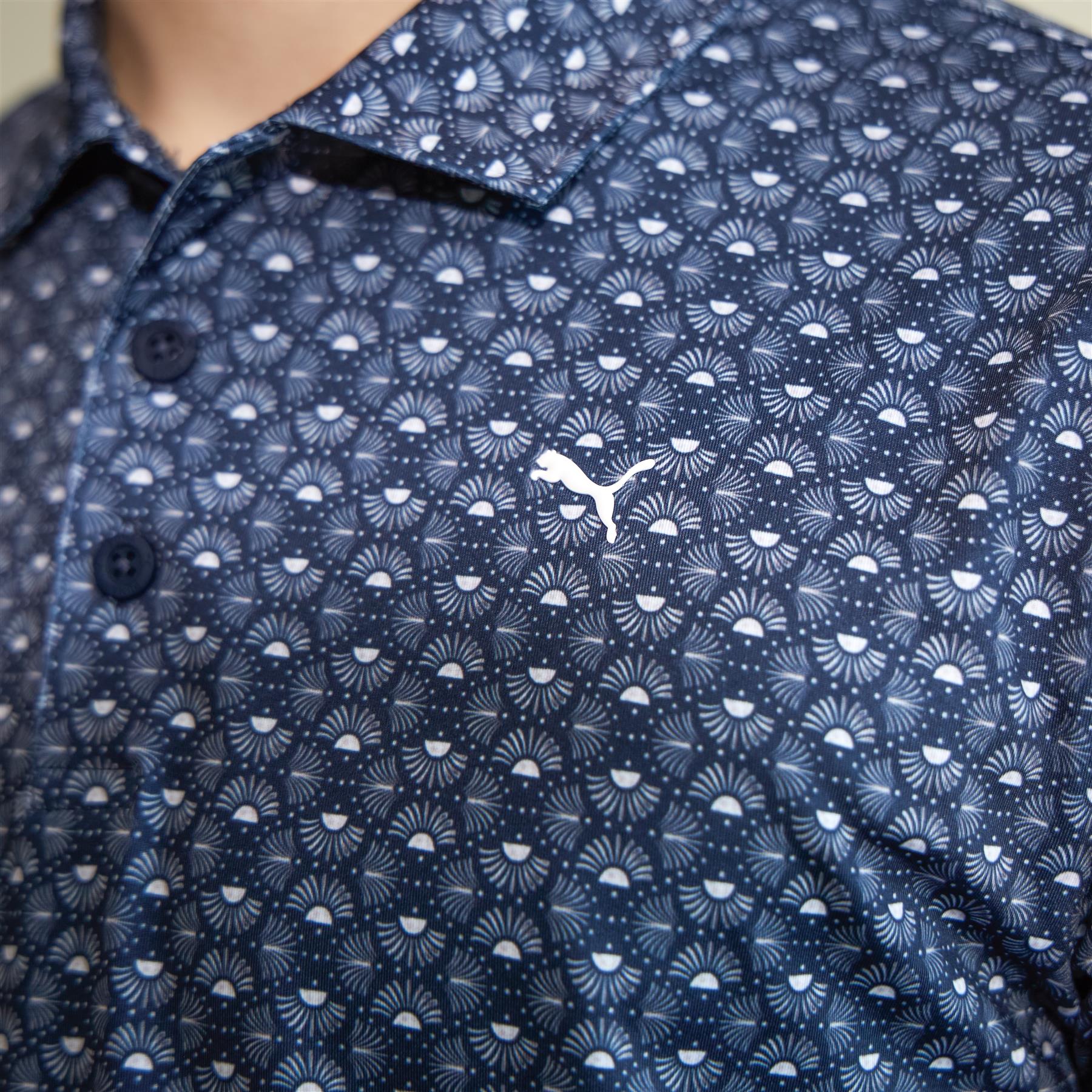 Boys Mattr Scallop Polo Shirt Deep Navy/White Glow - Image 4
