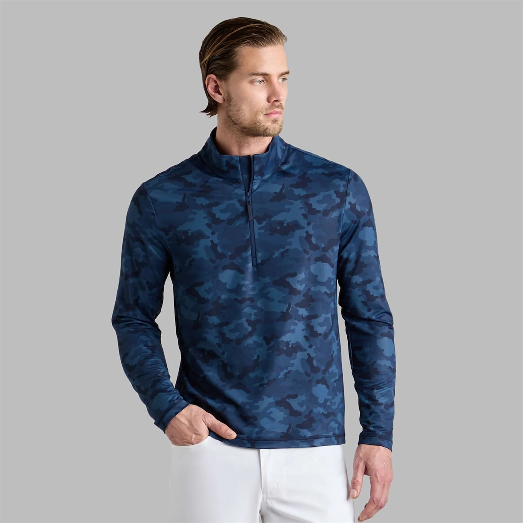 Brushed Back Tech Quarter Zip Pullover Twilight Camo