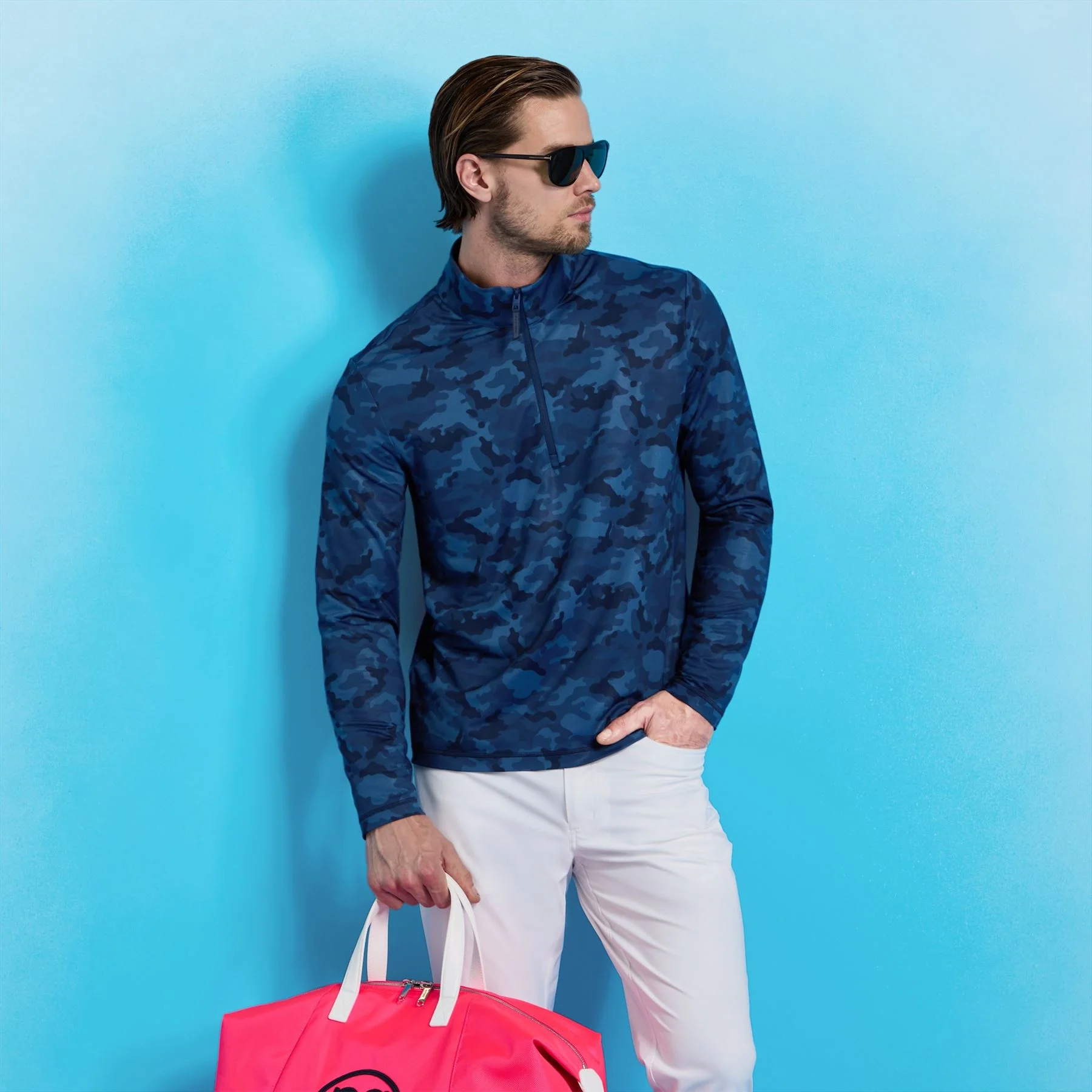 Brushed Back Tech Quarter Zip Pullover Twilight Camo - Image 5