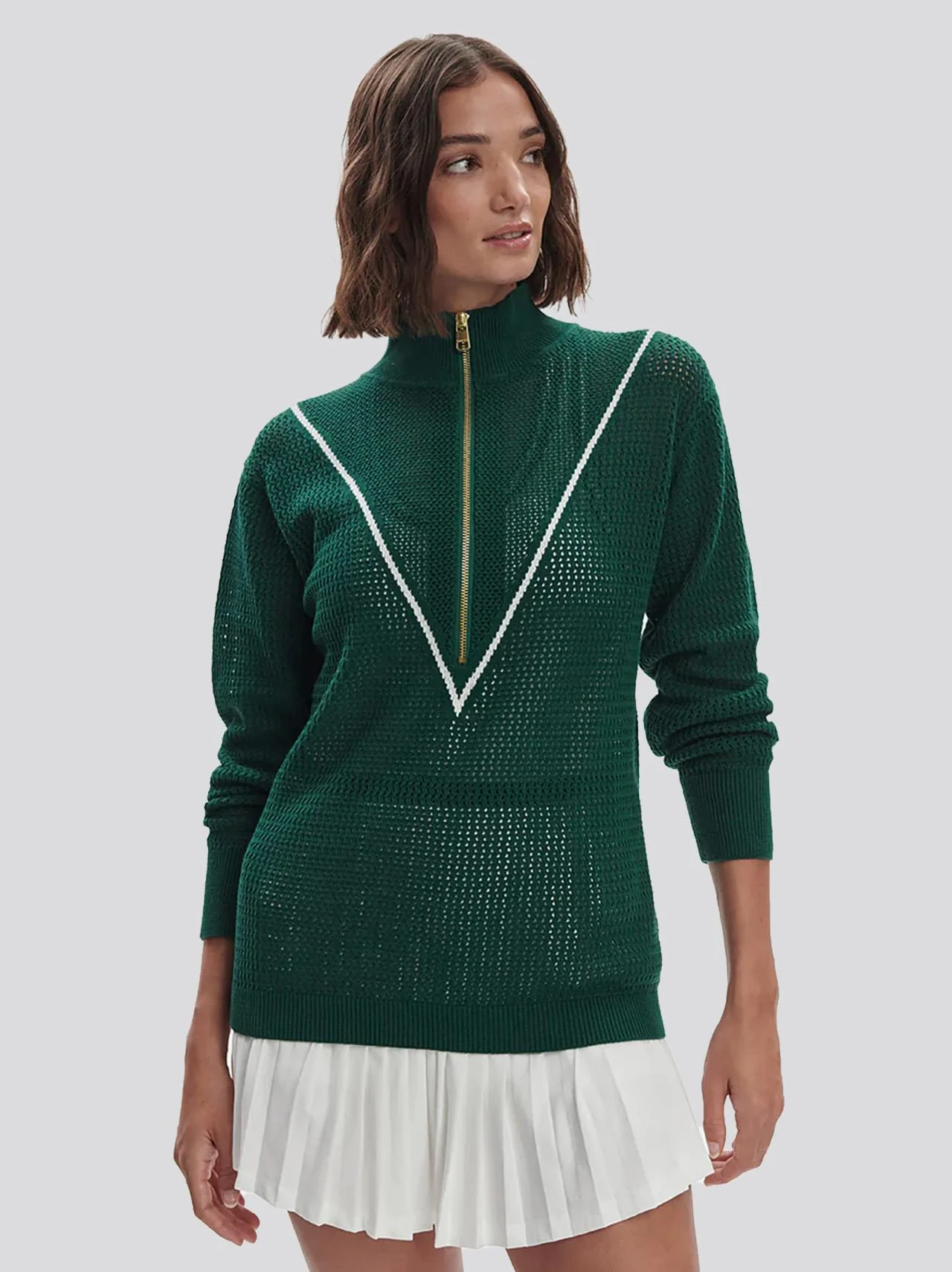 Calva Knit Half Zip Forest