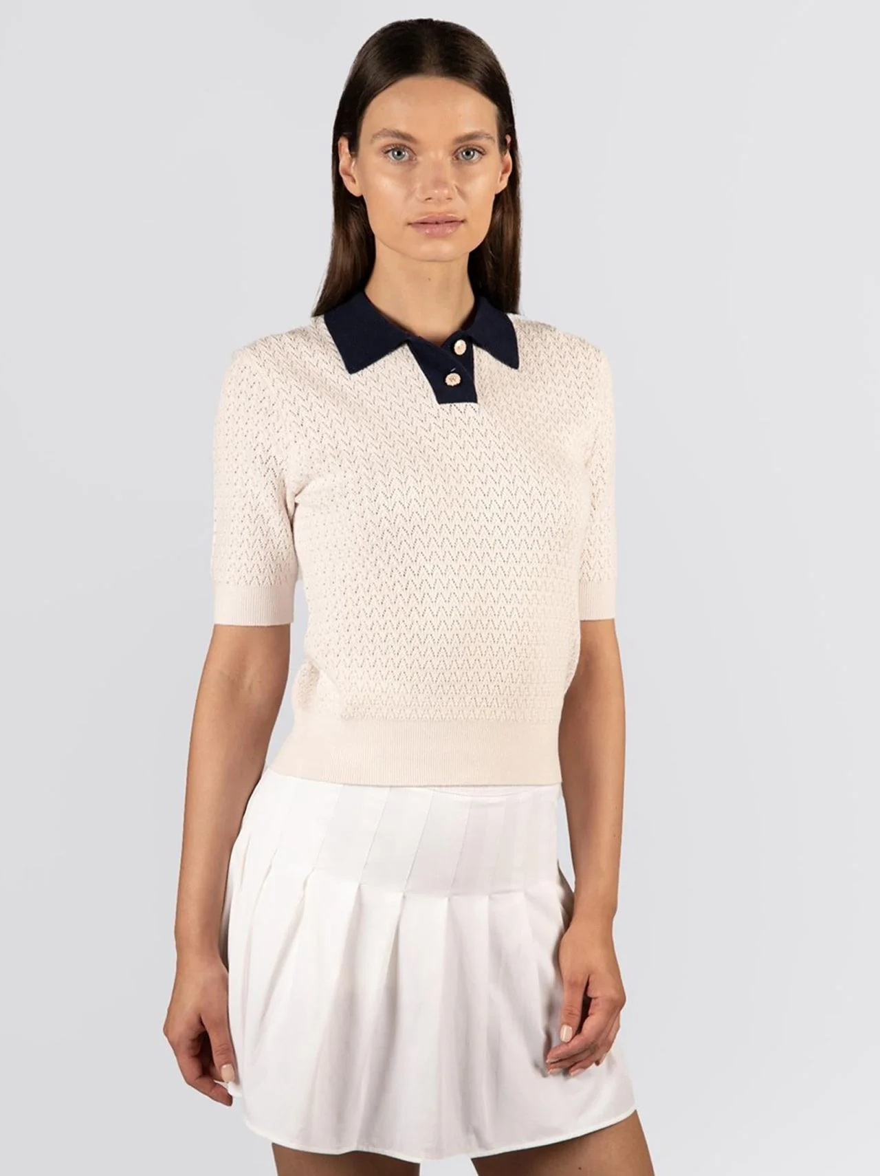 Christy Polo Pinky Pinky White/Legacy Navy
