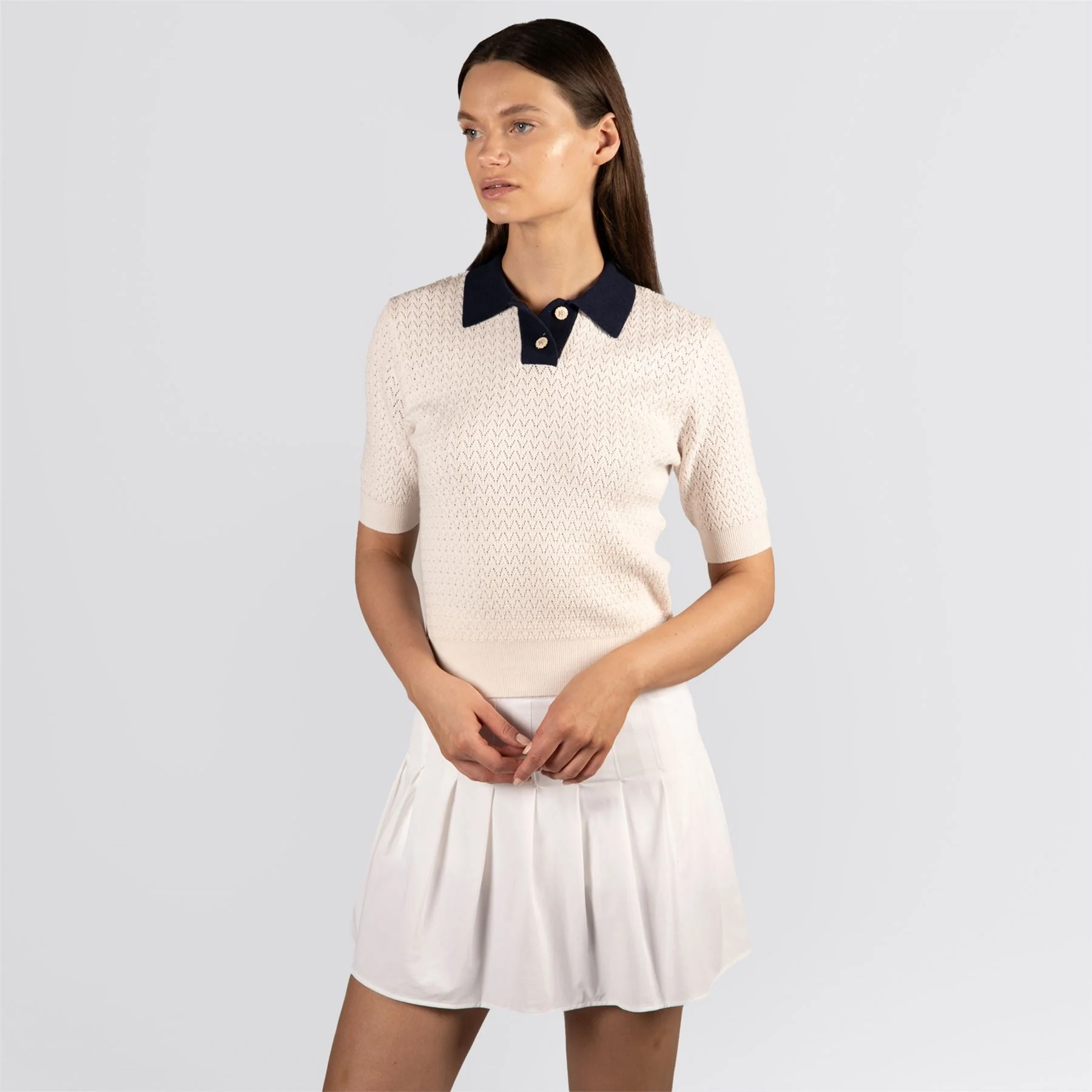 Christy Polo Pinky Pinky White/Legacy Navy - Image 3