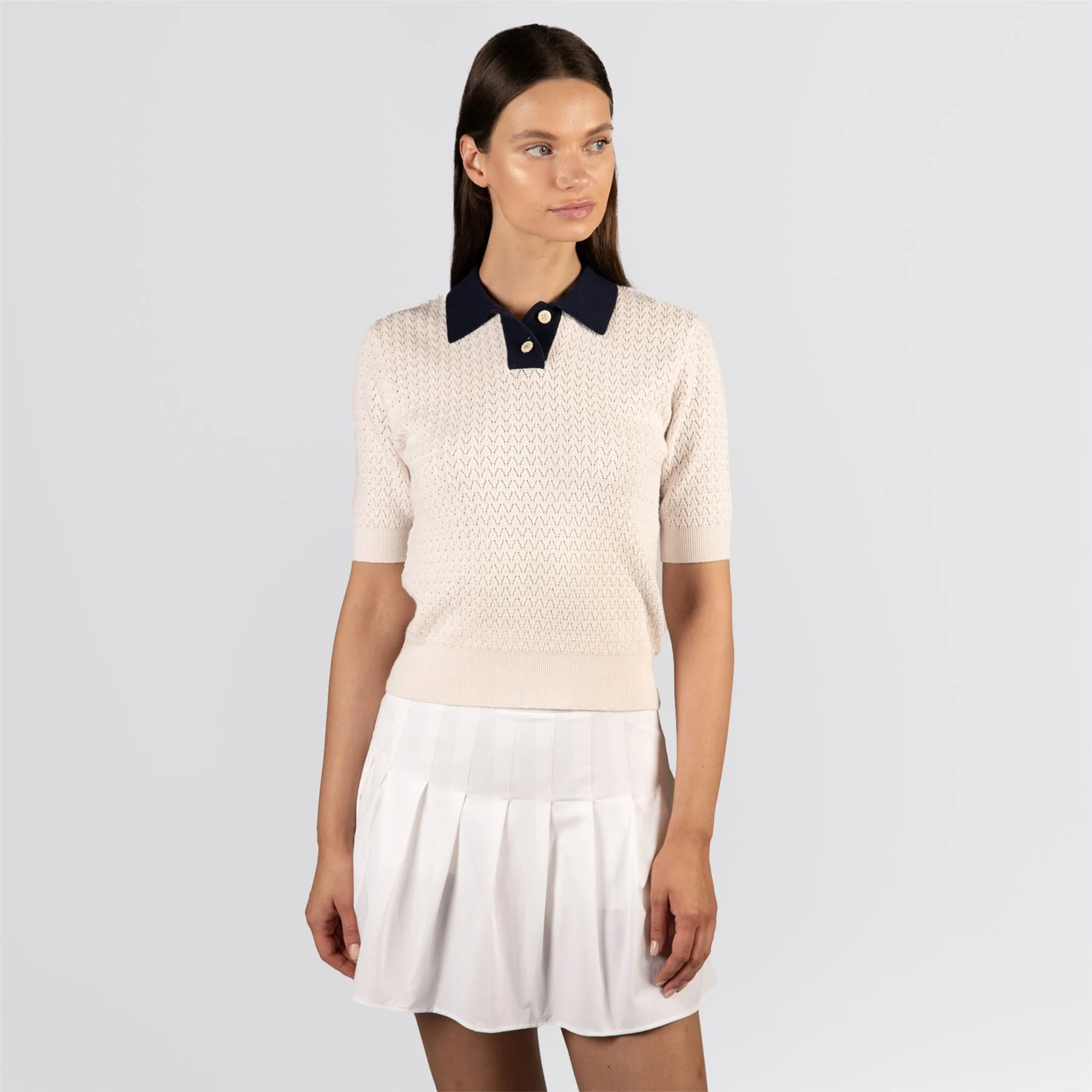 Christy Polo Pinky Pinky White/Legacy Navy - Image 4
