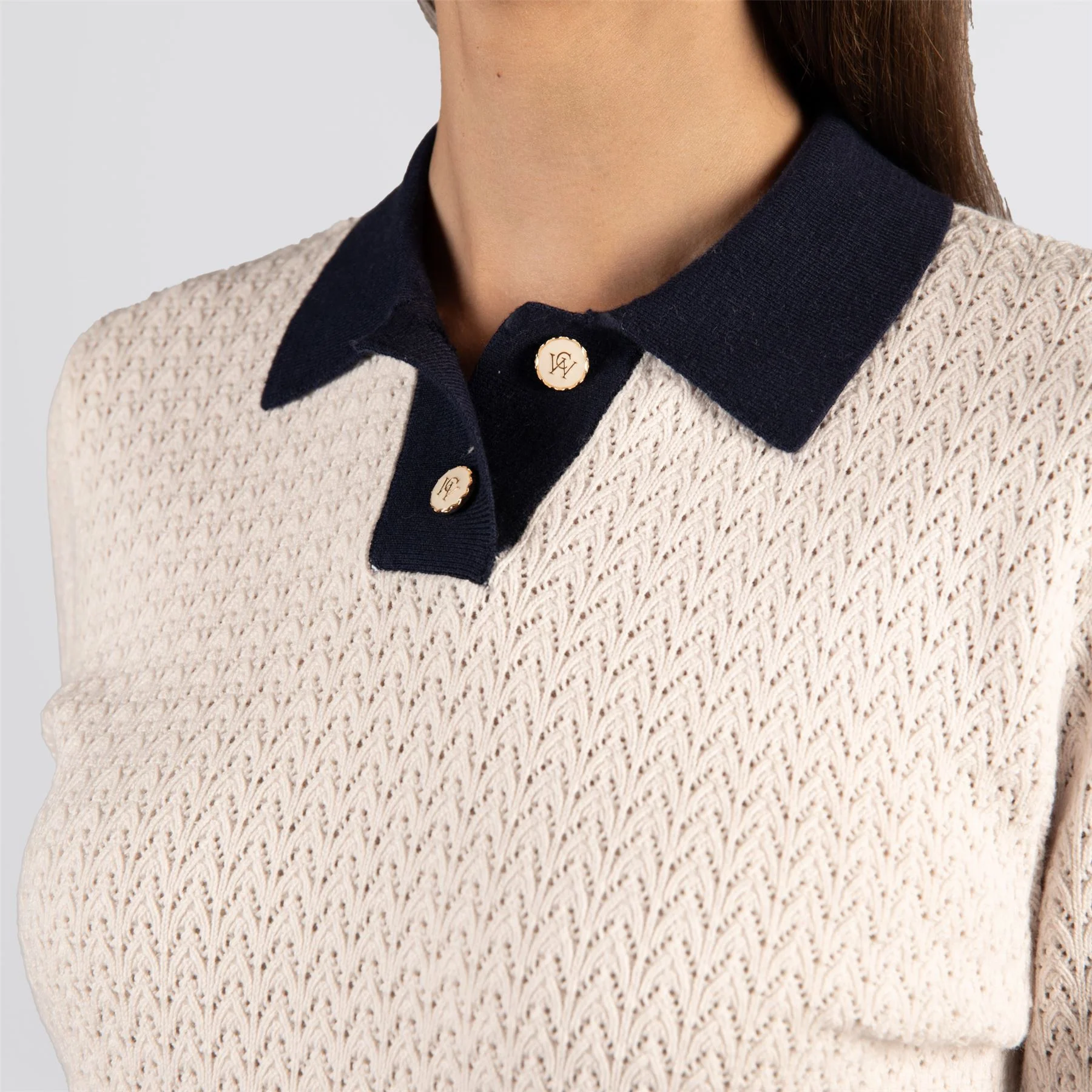 Christy Polo Pinky Pinky White/Legacy Navy - Image 5