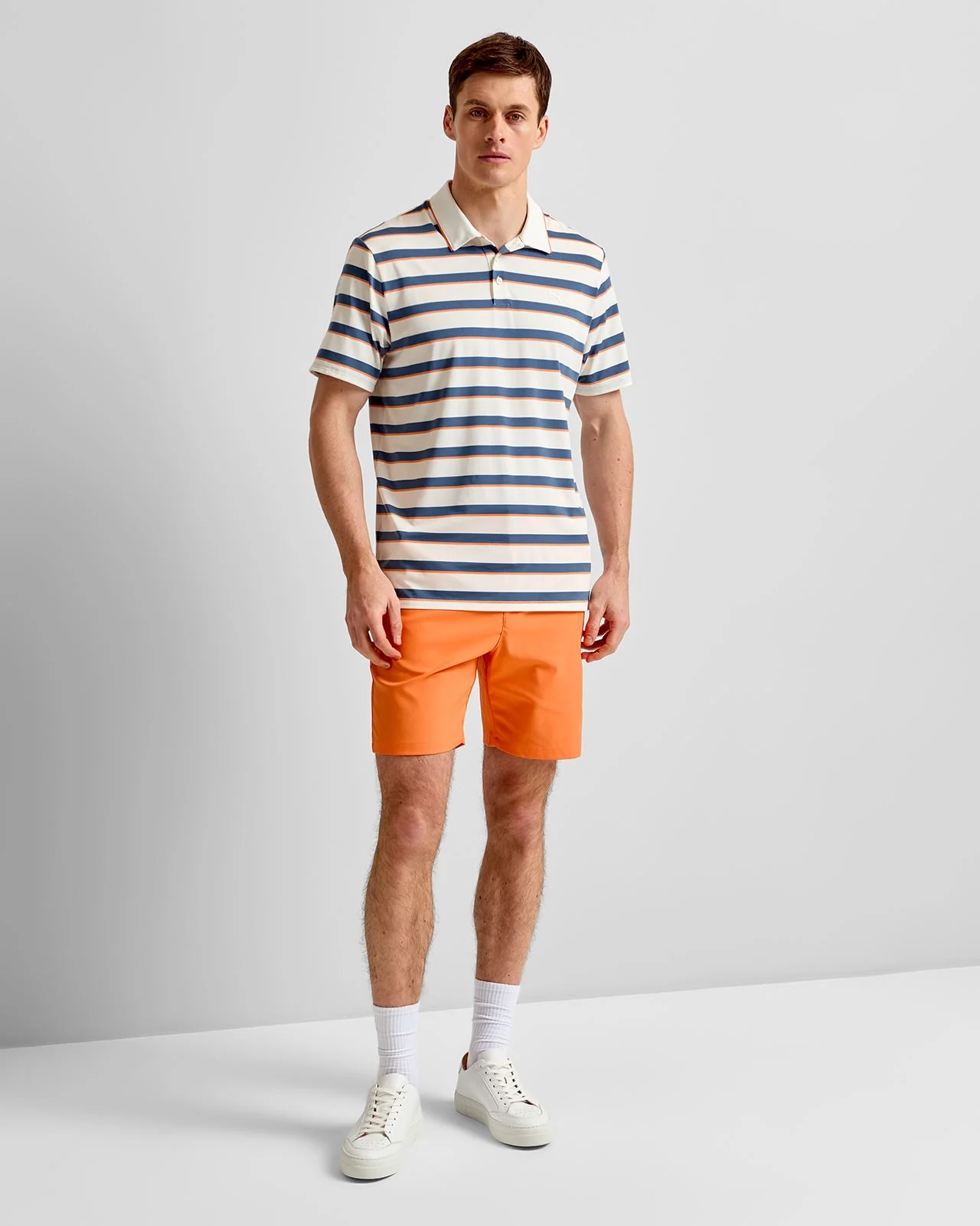 Cloudspun Stripe Polo Shirt Warm White/Dark Indigo - Image 3