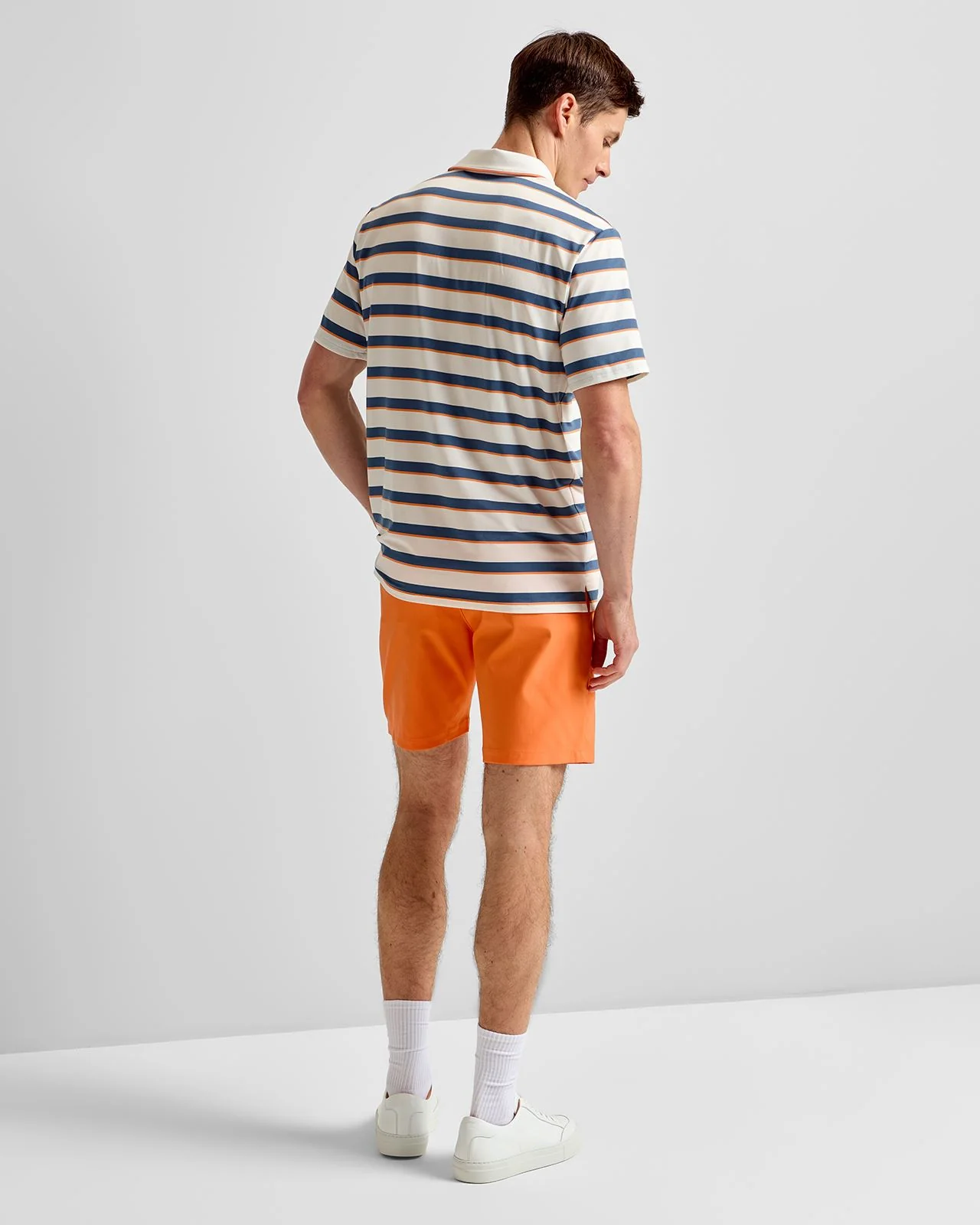 Cloudspun Stripe Polo Shirt Warm White/Dark Indigo - Image 4