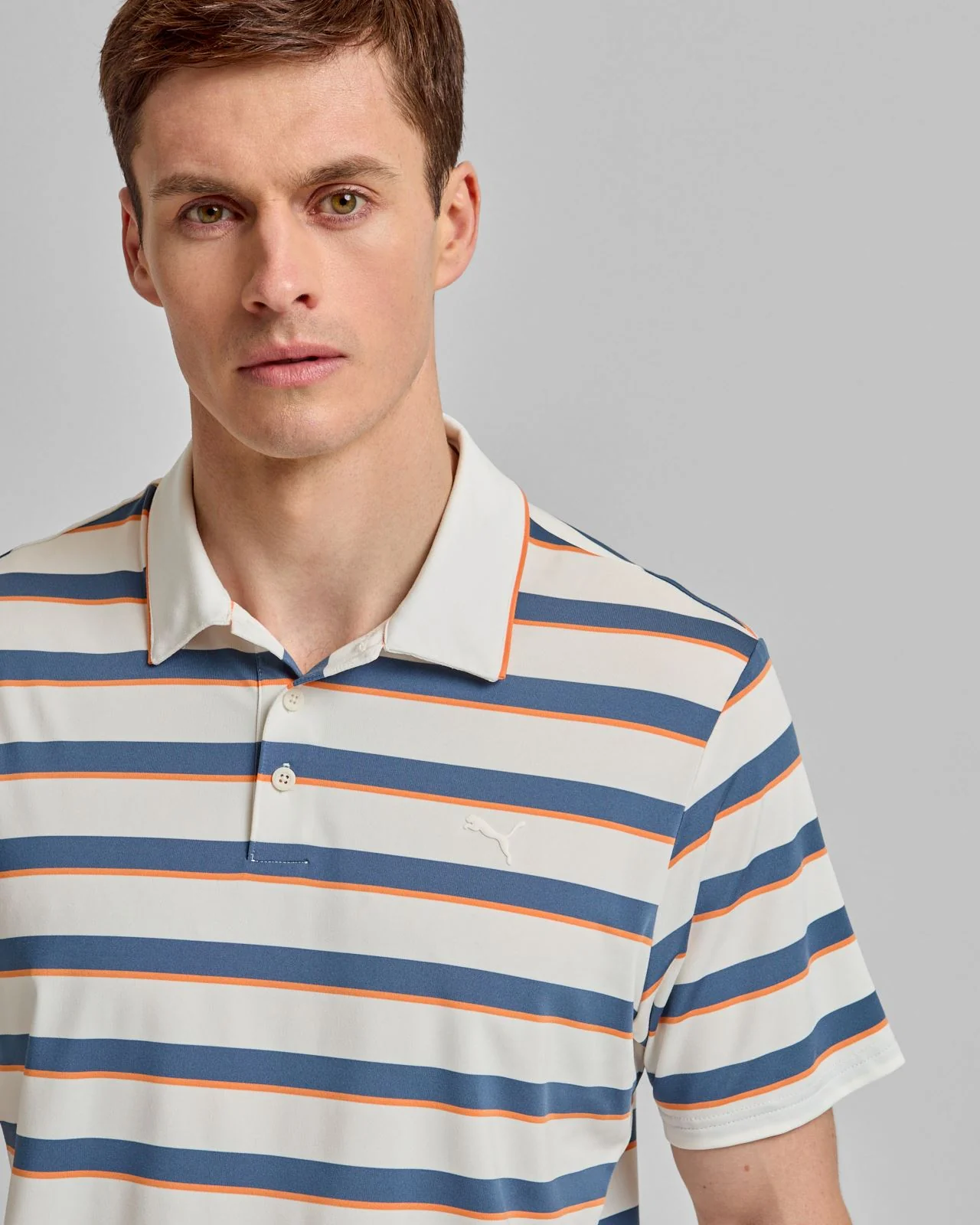 Cloudspun Stripe Polo Shirt Warm White/Dark Indigo - Image 5