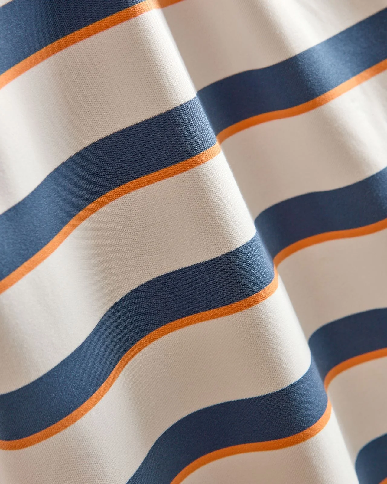 Cloudspun Stripe Polo Shirt Warm White/Dark Indigo - Image 7
