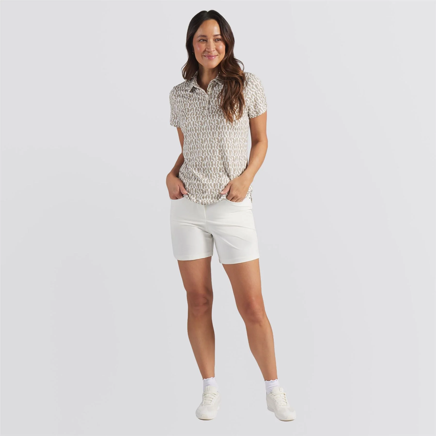Cloudspun Wavey Polo Shirt Iced Coffee - Image 5