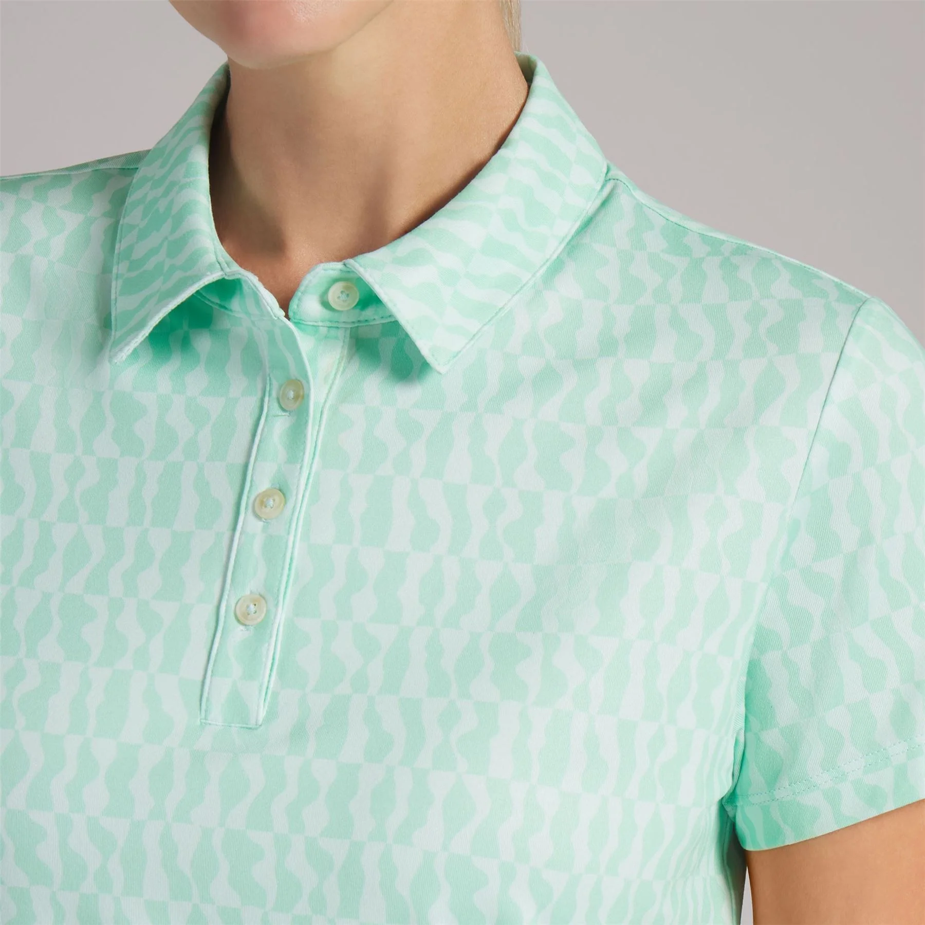 Cloudspun Wavey Polo Shirt Mint Jelly - Image 3