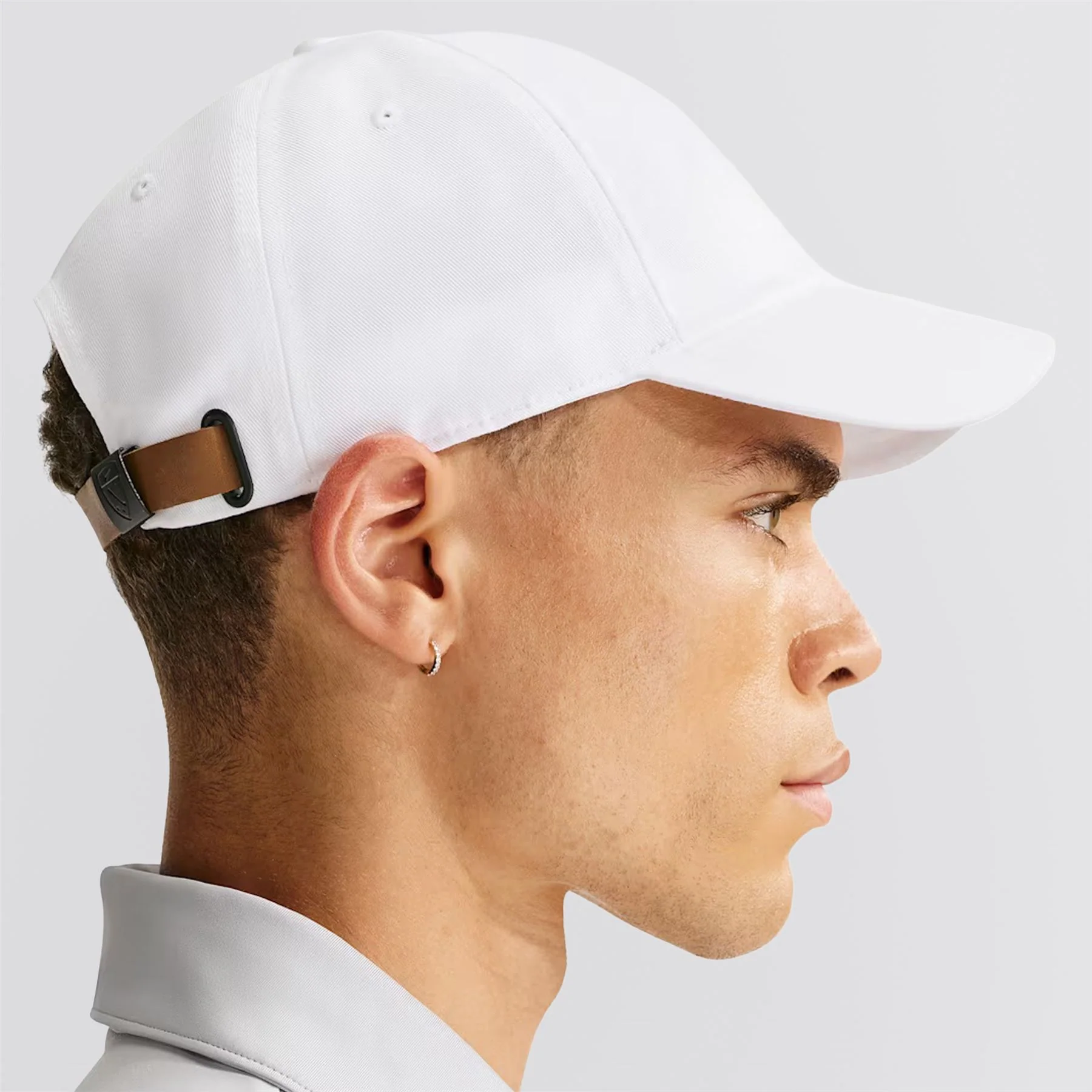 Club Curved Bill Golf Cap White - Image 2
