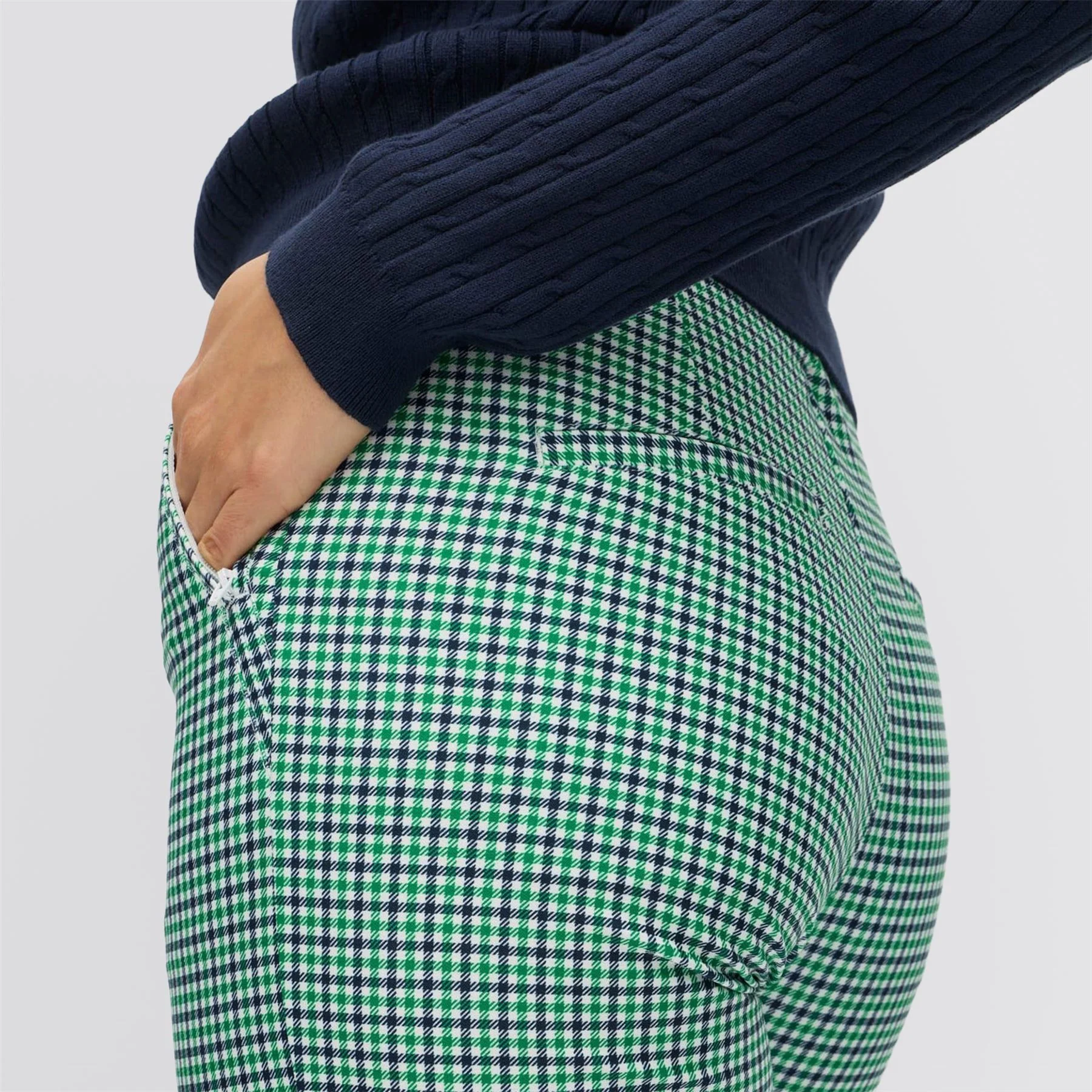 Club House Highwater Slacks Minicheck Green - Image 2