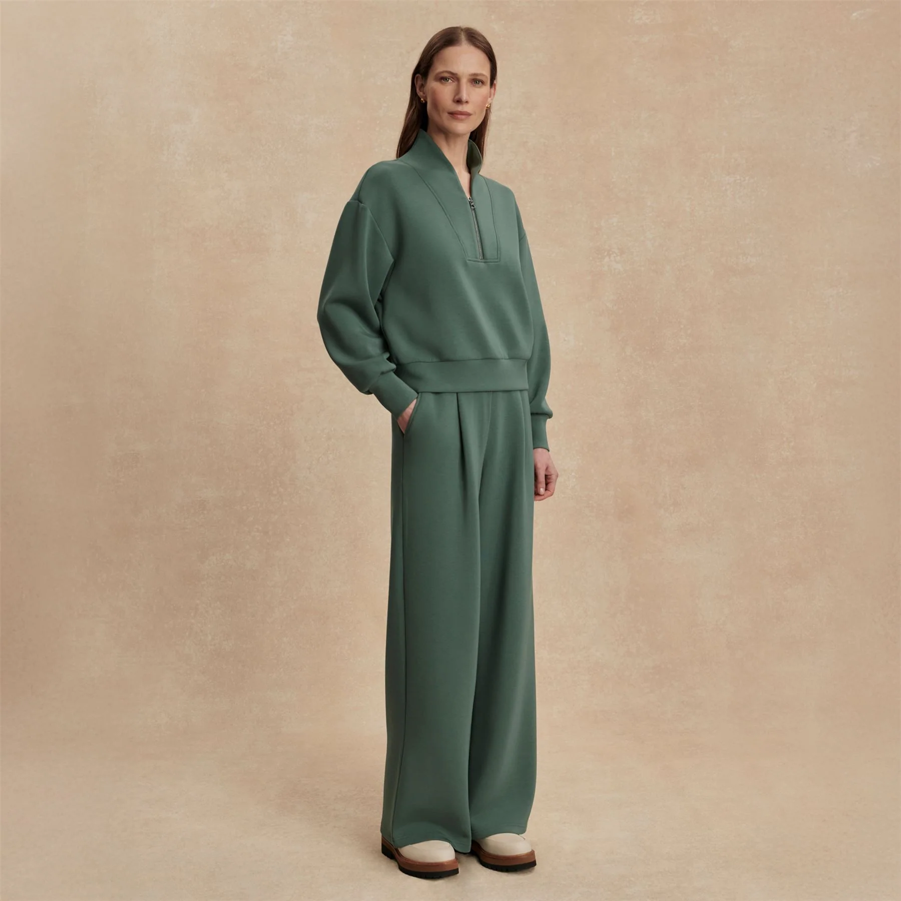 Davidson Sweat Half Zip Dark Forest - Image 3