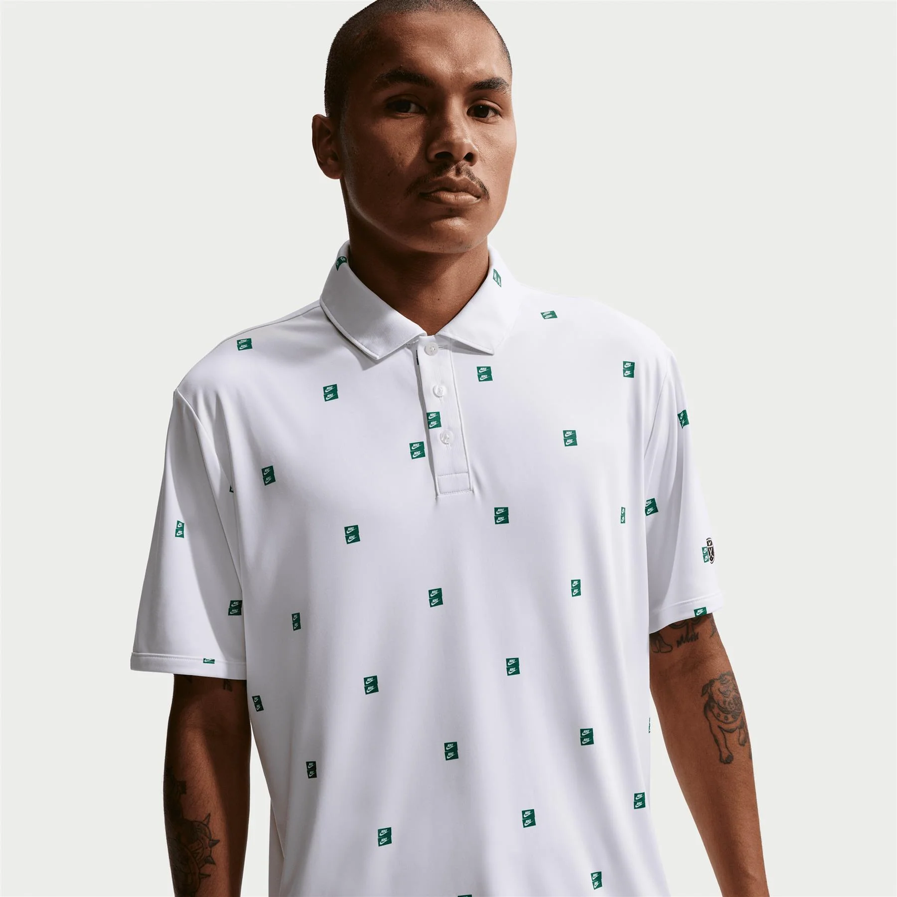 Dri-FIT Par 5 Icon Stack Print Polo White/Malachite - Image 3
