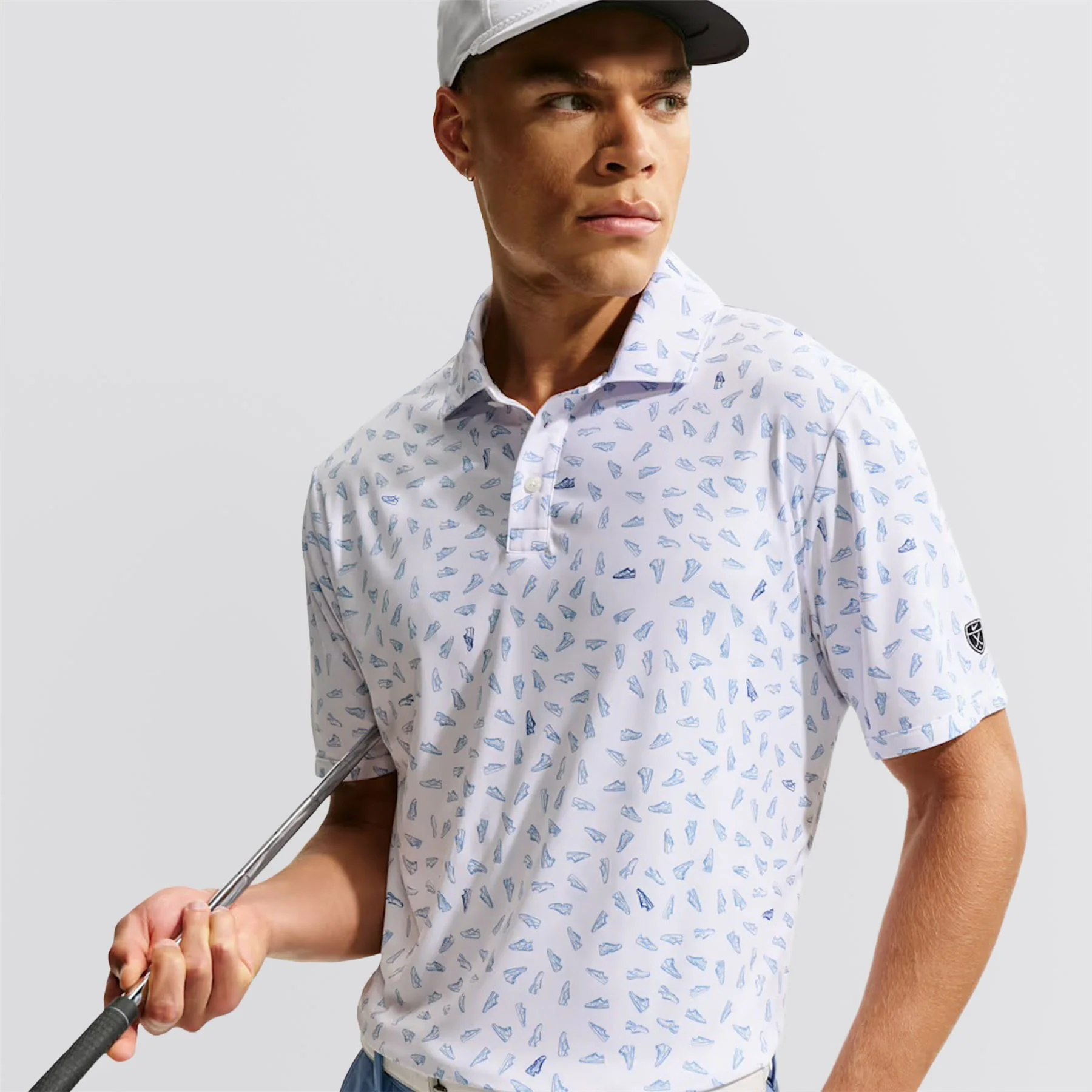 Dri-FIT Par 5 Shoe Print Polo White - Image 3