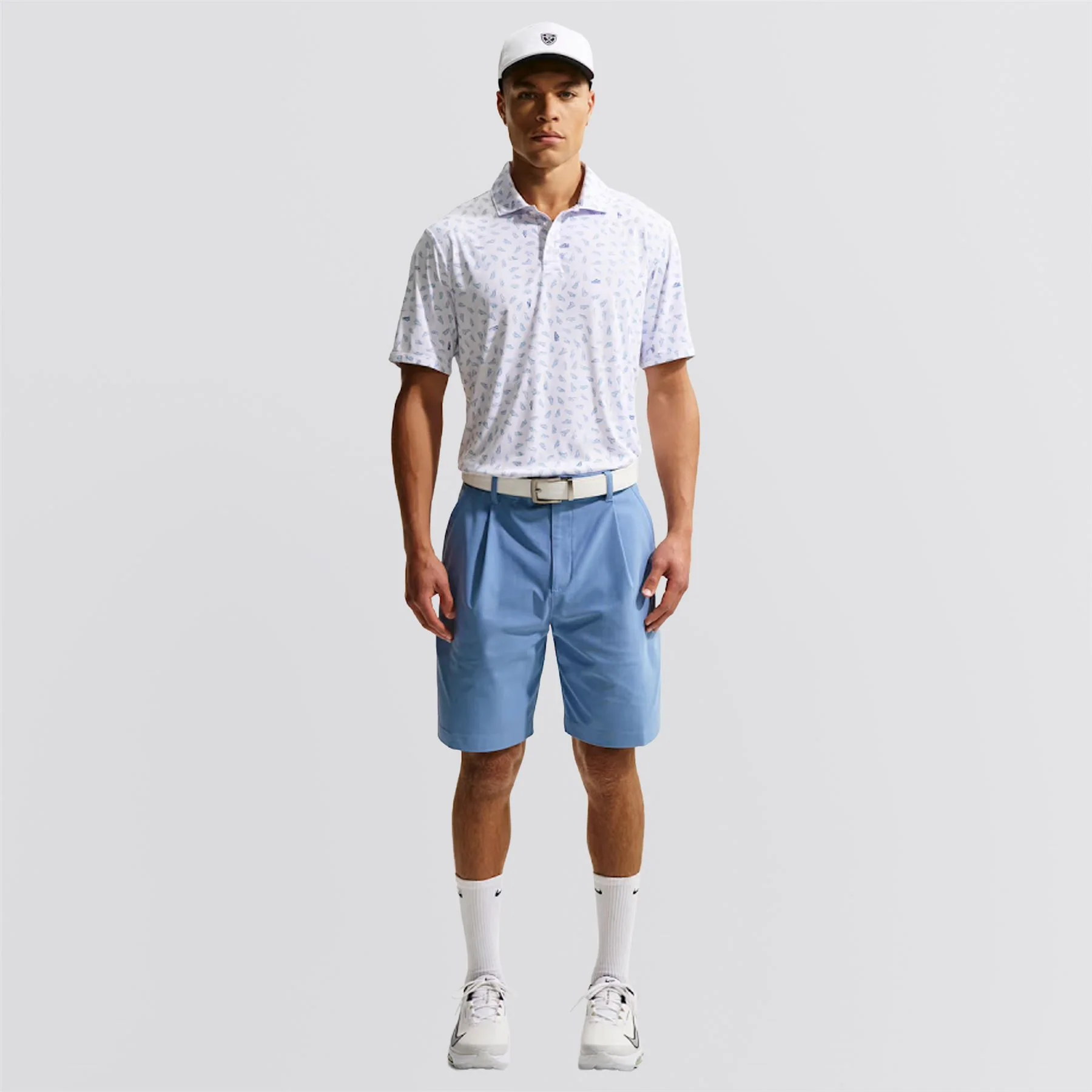 Dri-FIT Par 5 Shoe Print Polo White - Image 4