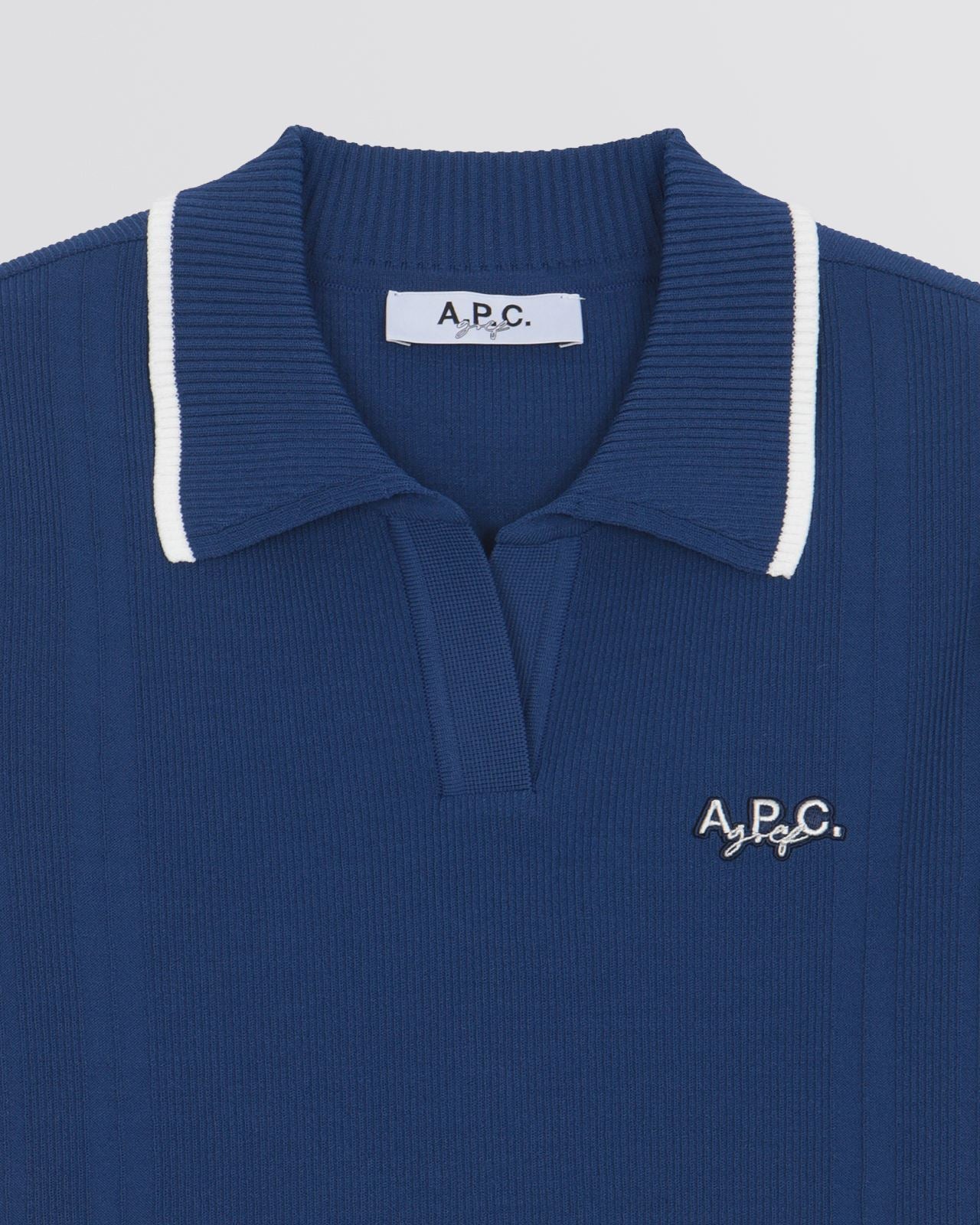 Elodie SS Sweater Polo Blue - Image 5
