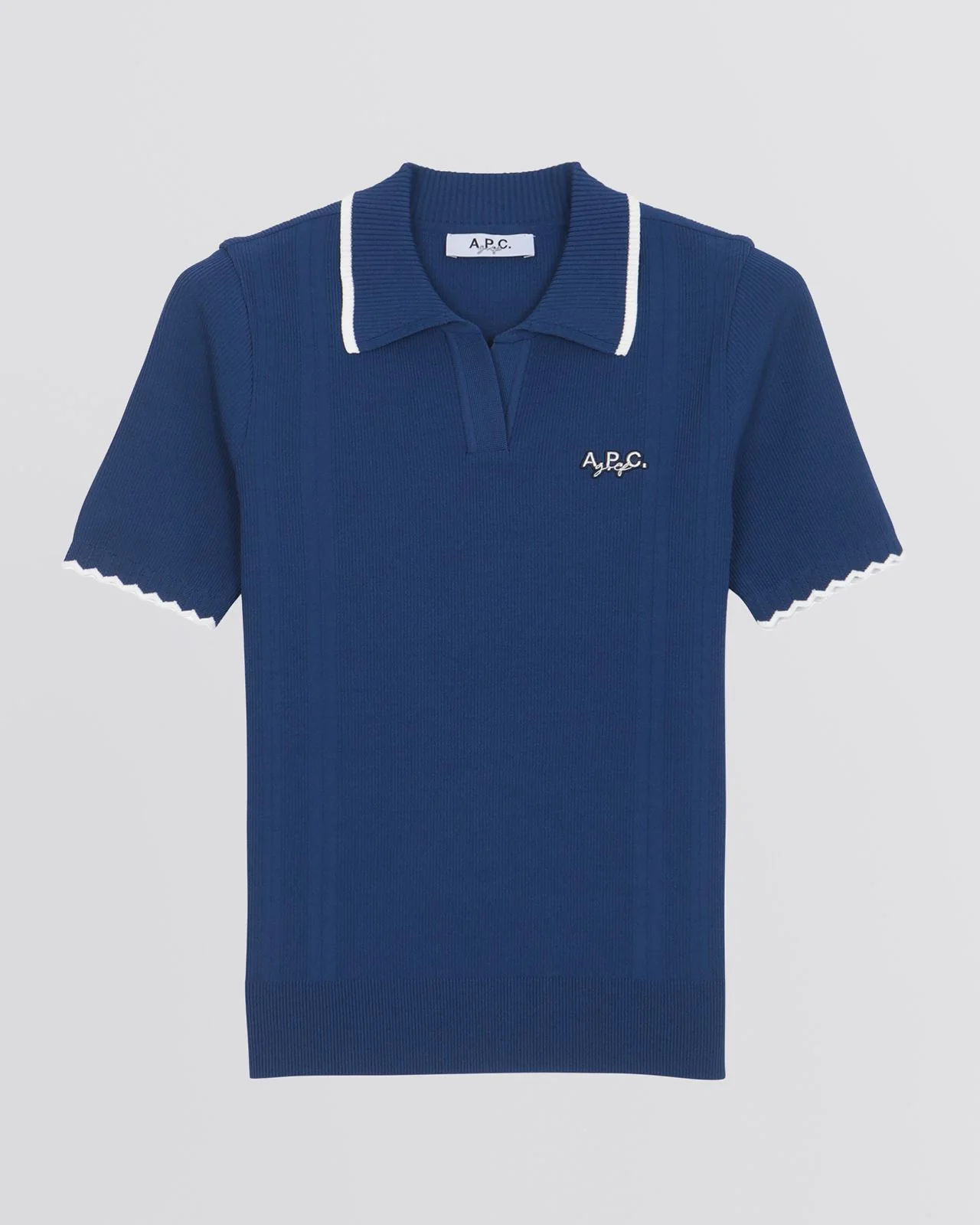 Elodie SS Sweater Polo Blue - Image 6