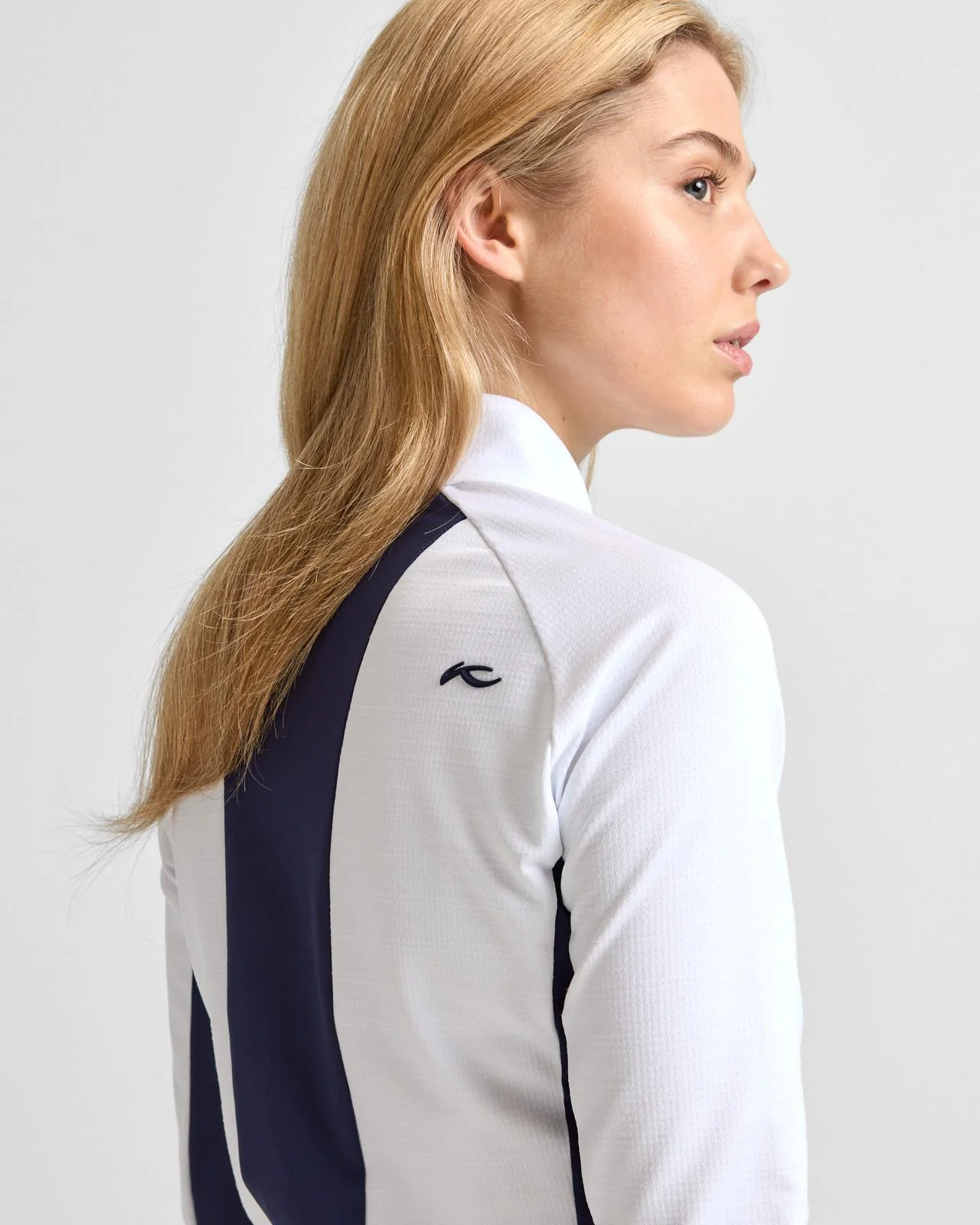 Emelia Half Zip Mid Layer Jacket White/Atlanta Blue - Image 5