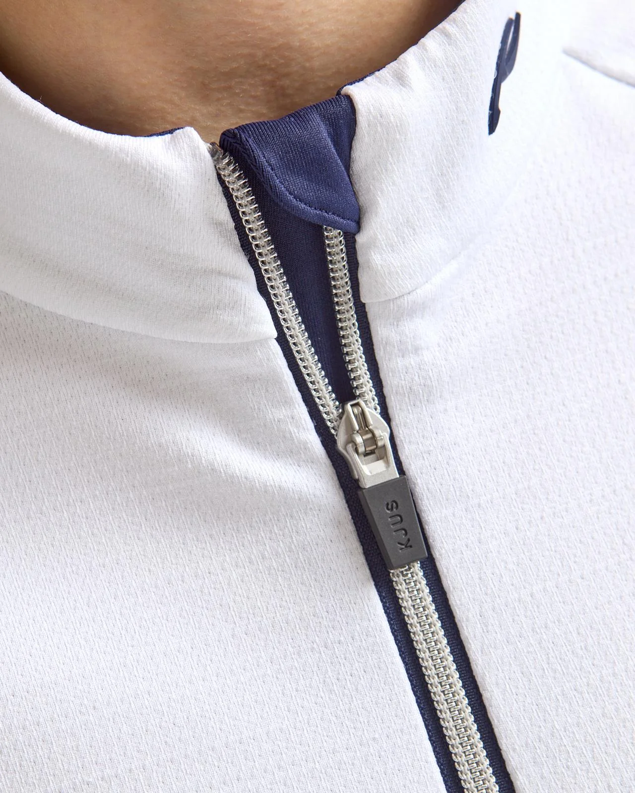 Emelia Half Zip Mid Layer Jacket White/Atlanta Blue - Image 6