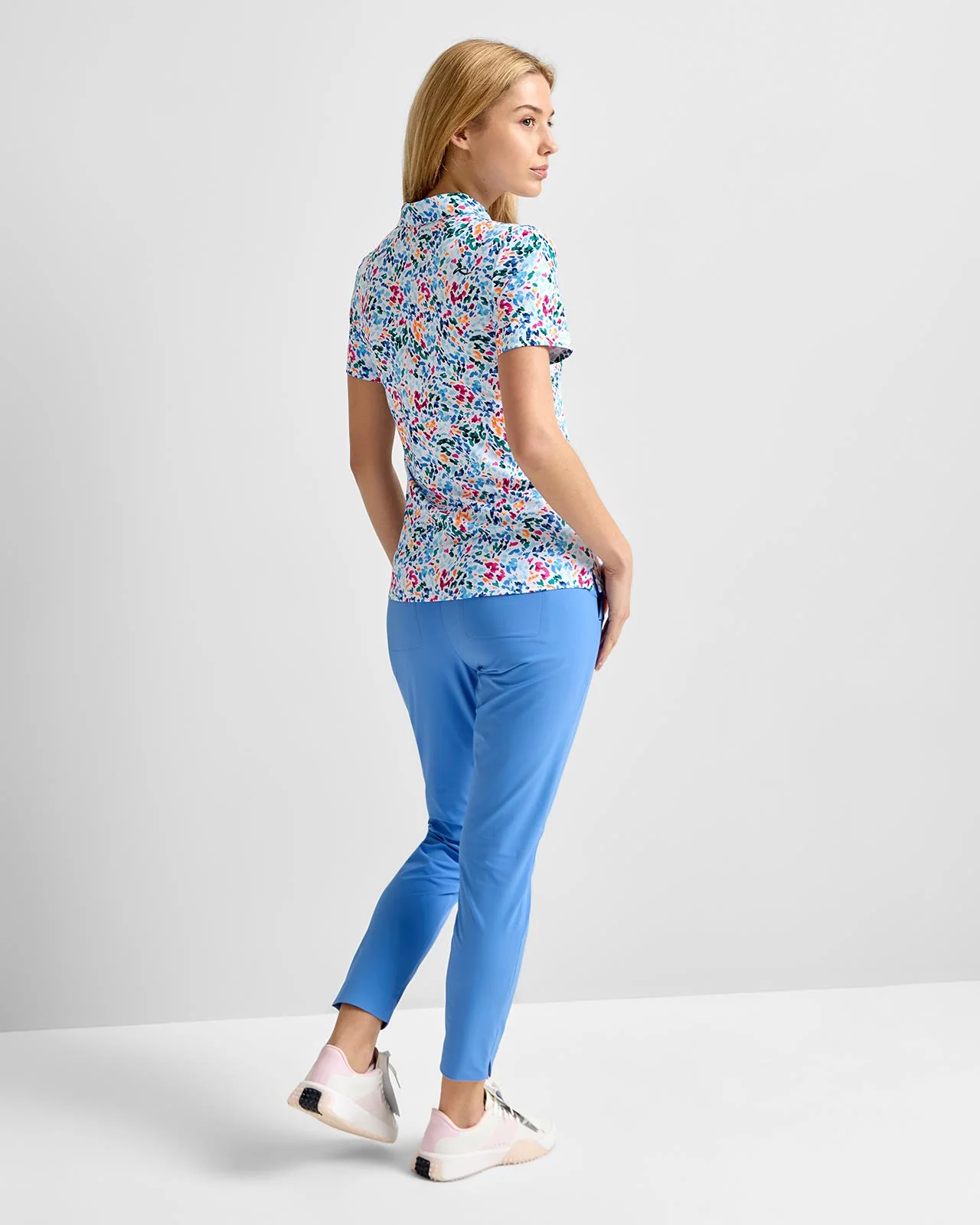 Enya Printed Polo White/Poolside - Image 4