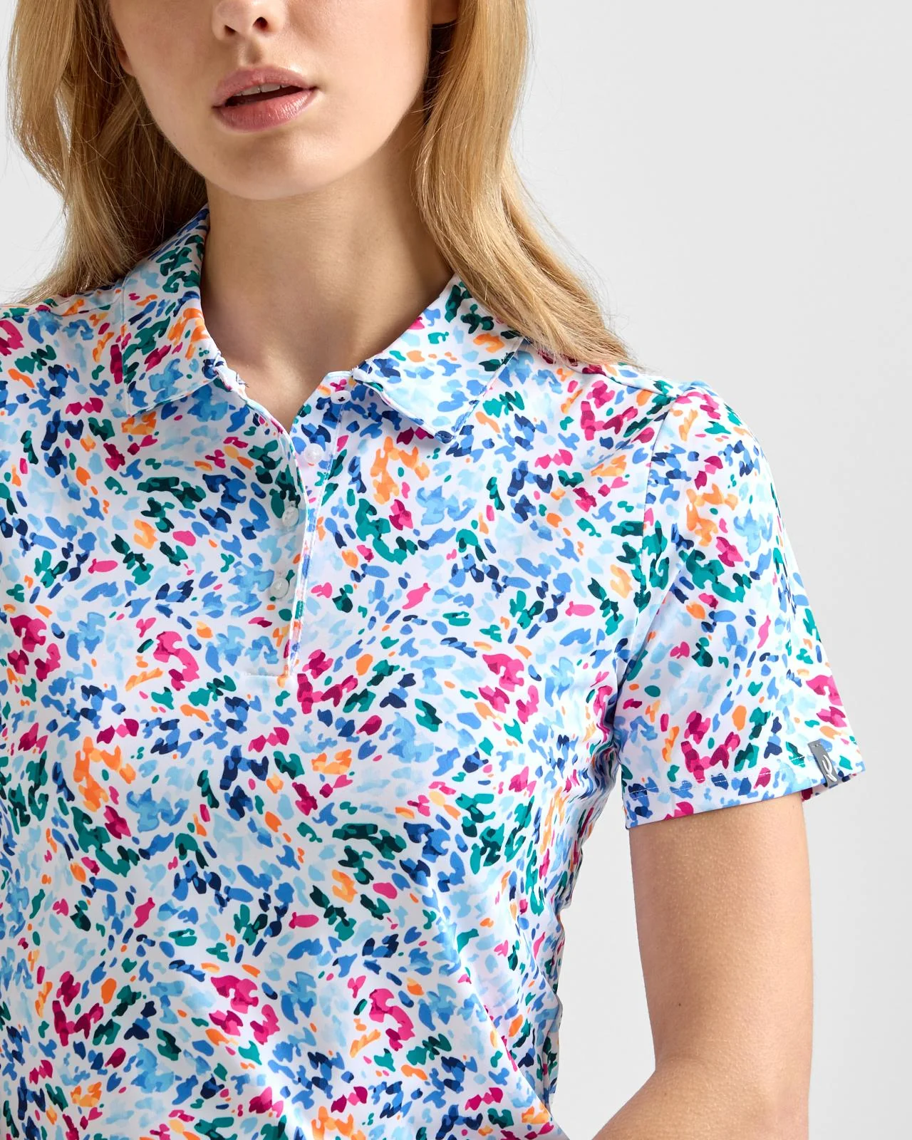Enya Printed Polo White/Poolside - Image 5