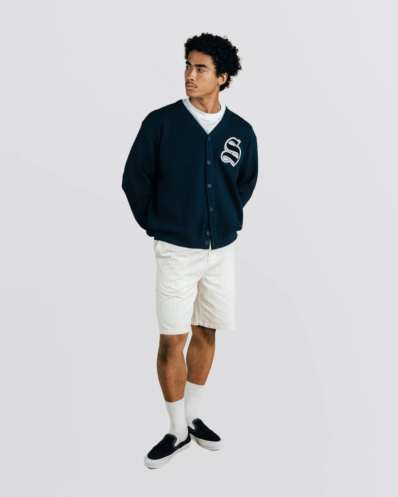 Evander Knit Cardigan Sweater Midnight - Image 5