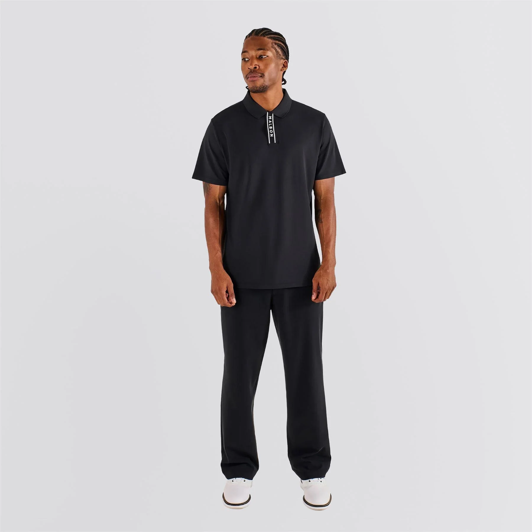 Evergreen Block Placket Polo Black - Image 2