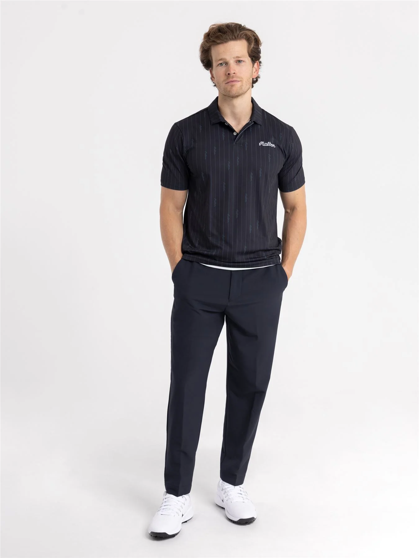 Evergreen Performance Pique Polo Black/Cool Grey - Image 3